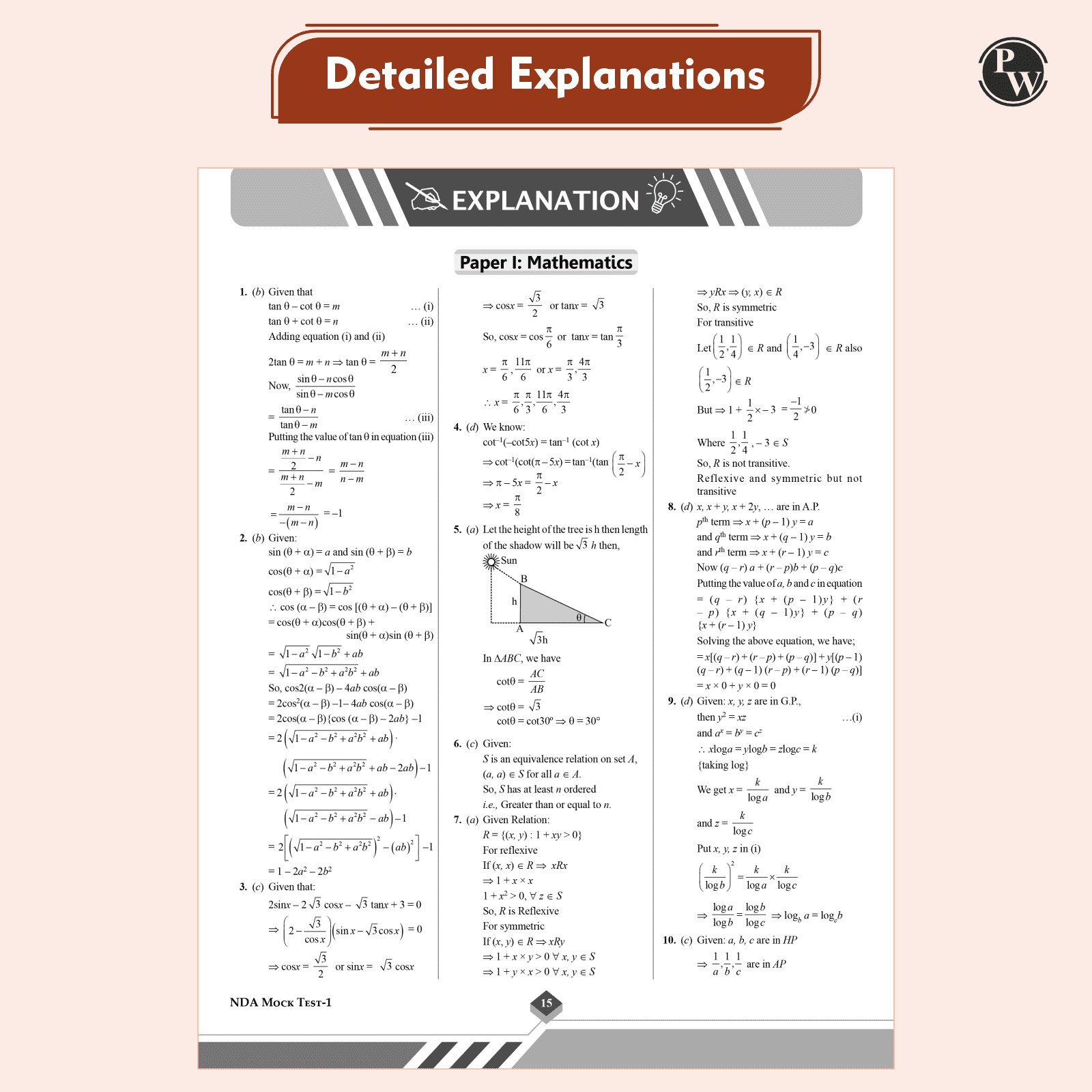 UPSC NDA/NA National Defence Academy & Naval Academy 10 Previous Year Solved Papers (PYQs) 2019-2025 & 10 Mock Tests with 20 OMR Sheets For NDA Exams 2025-2026