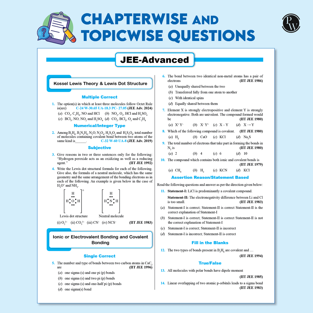 48 Years JEE Advanced Chemistry Chapterwise & Topicwise Solved Papers (1978-2025) | PYQ with Detailed Solutions | Previous Year Questions for IIT JEE Advanced Exam