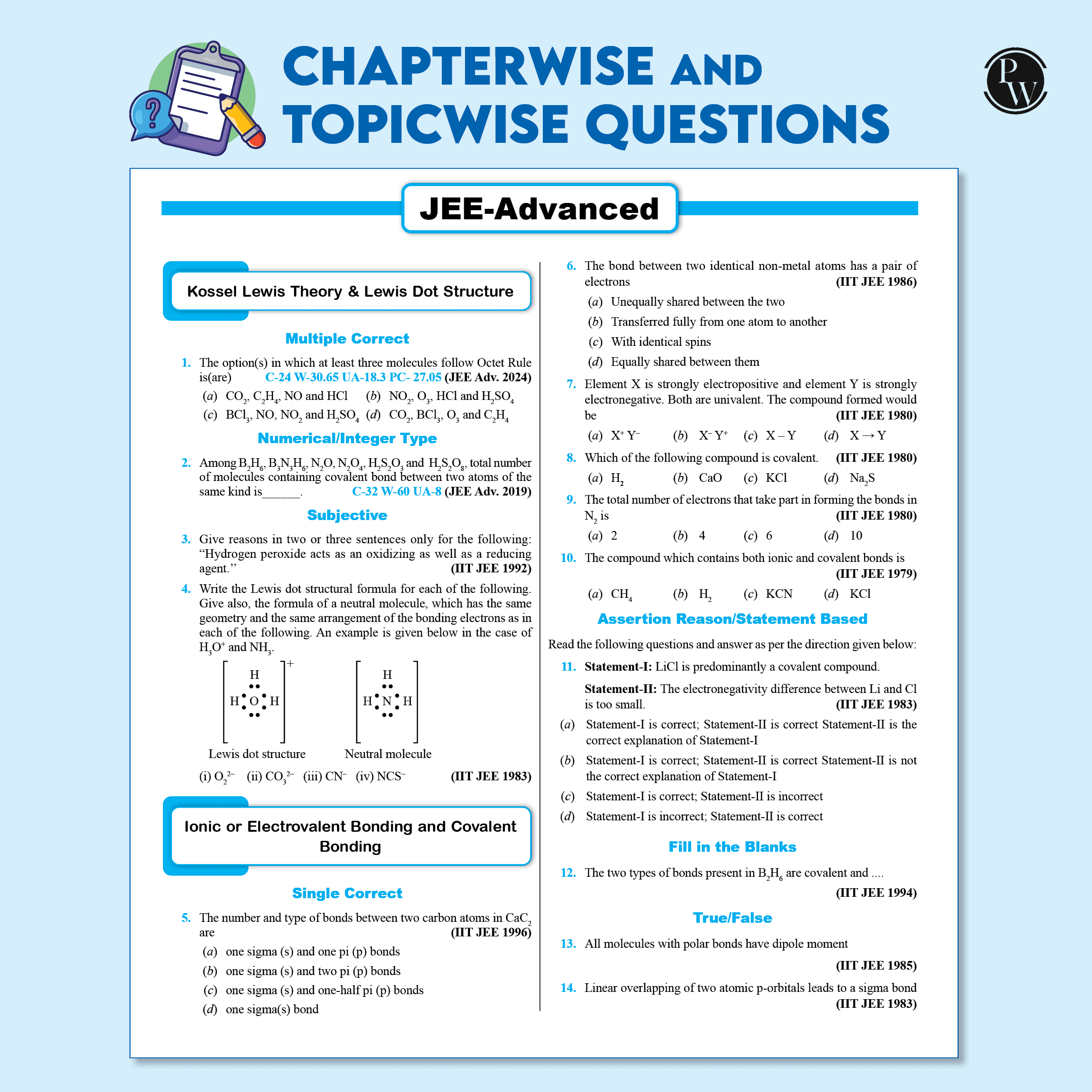 48 Years JEE Advanced Chemistry Chapterwise & Topicwise Solved Papers (1978-2025) | PYQ with Detailed Solutions | Previous Year Questions for IIT JEE Advanced Exam