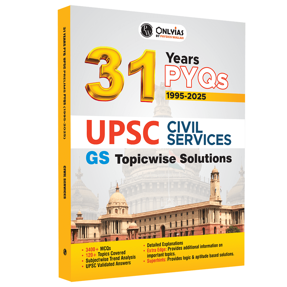 ONLYIAS UPSC 31 Years PYQs (2025-1995) GS Topicwise Solutions For Civil Services | Includes 3400+ MCQs, 120+ Topics Covered, Detailed Explanations, Extra Edge & Superhints