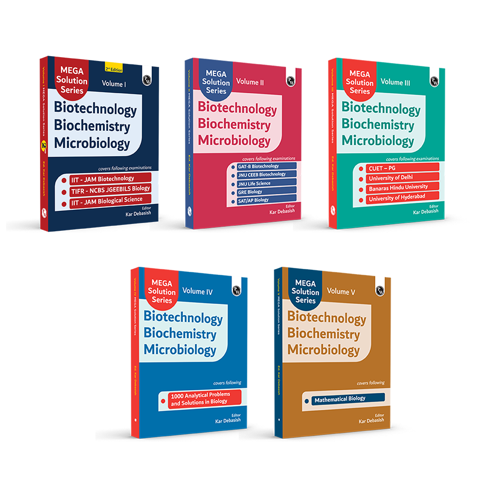 Mega Solution Series Biotechnology Biochemistry Microbiology Volume 1 to 5 Combo Set of 5 Books By Debasish Kar For 2025-2026 Exams