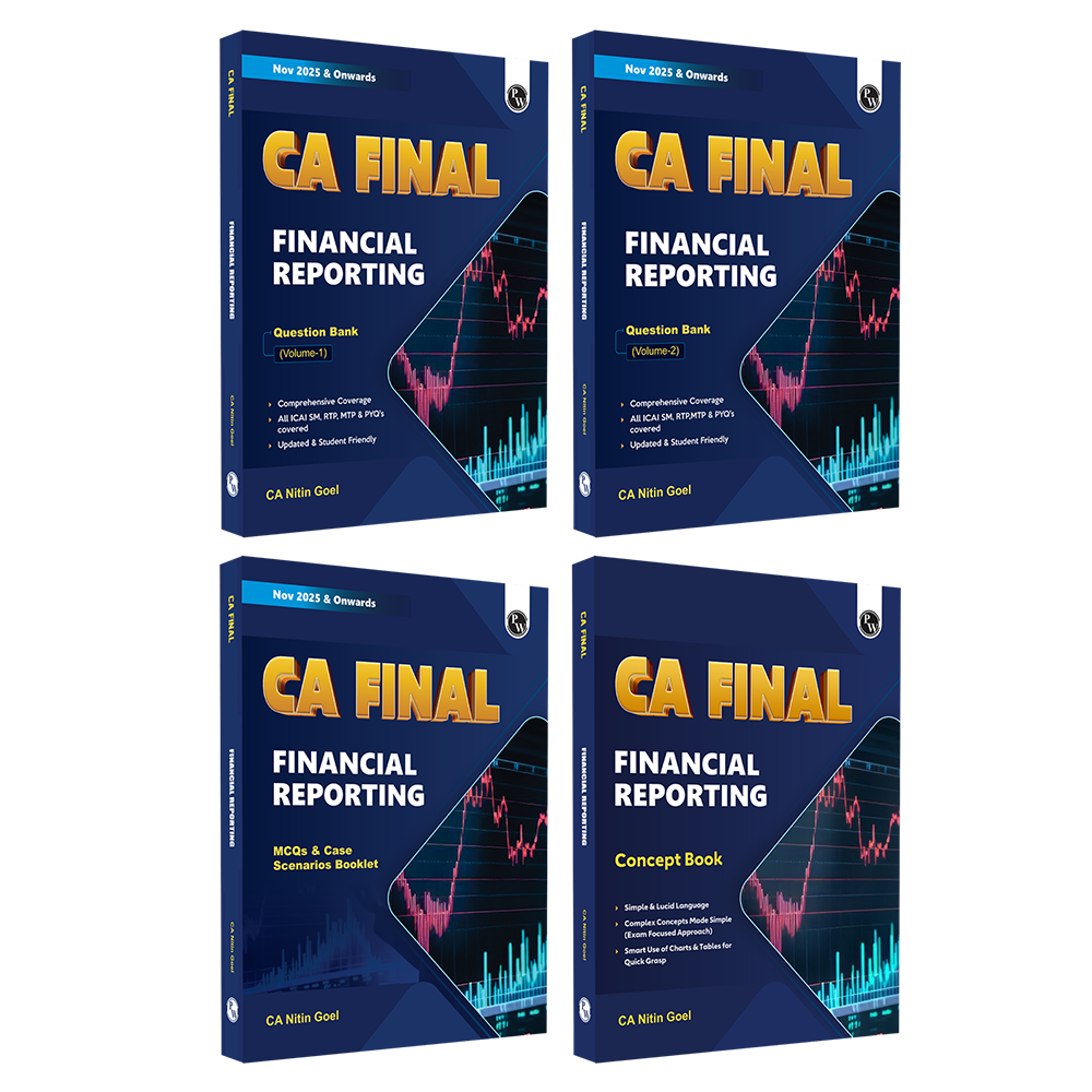 CA Final Financial Reporting Combo of 4 Books- Question Bank Vol 1 & 2, Concept Book, MCQs & Case Scenarios Booklet By CA Nitin Goel For January 2026 Attempt
