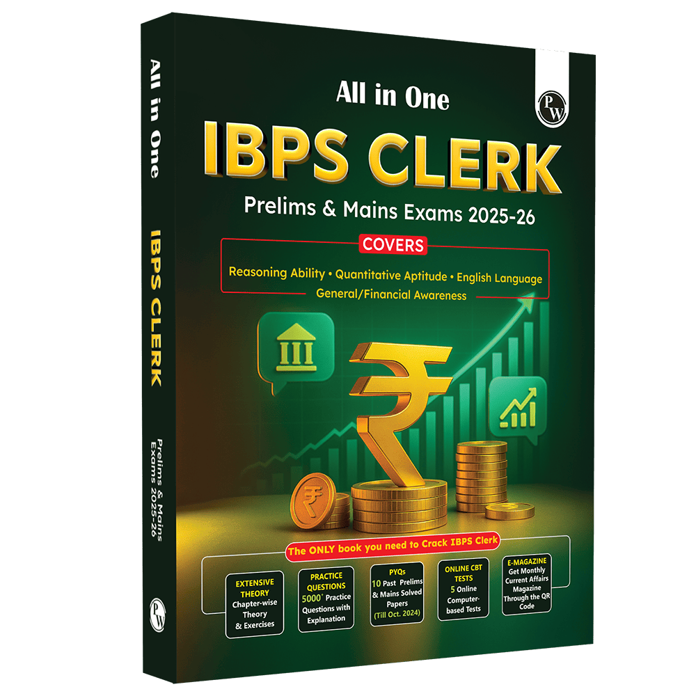 All in One IBPS Clerk Prelims & Mains Exams 2025-26 | Chapterwise Theory and Exercises | 10 Previous Solved Papers (Till Oct 2024) and 5 Online CBT Tests English Edition