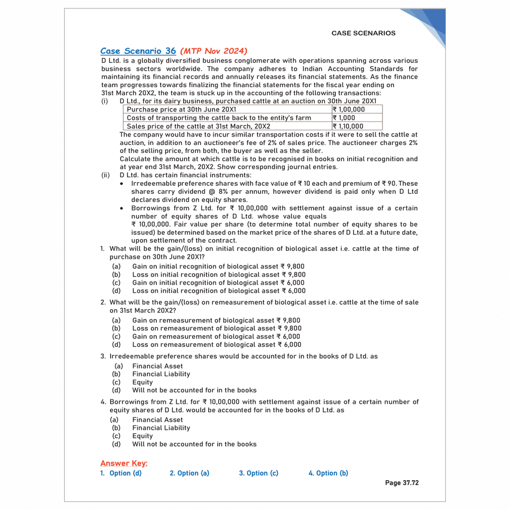 CA Final-Financial Reporting -MCQs & Case Scenarios Booklet by  CA Nitin Goel new edition