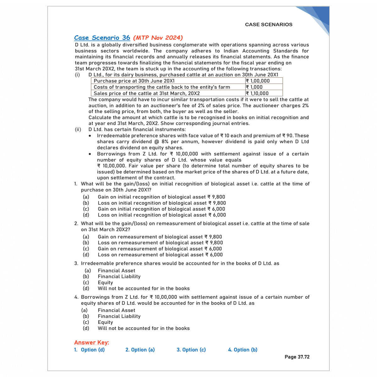 CA Final-Financial Reporting -MCQs & Case Scenarios Booklet by  CA Nitin Goel new edition