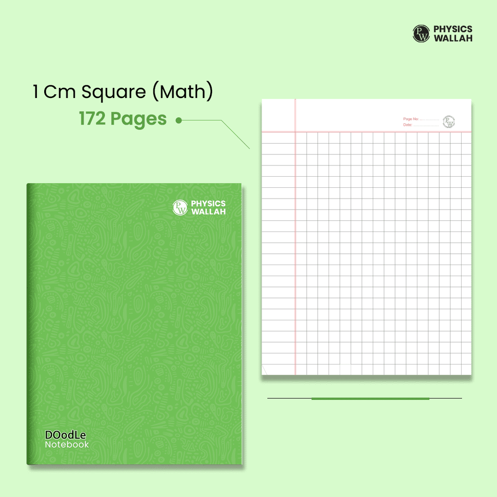 Doodle Notebook | 172 Pages | 18 x 24 cm | Math 10 mm Box