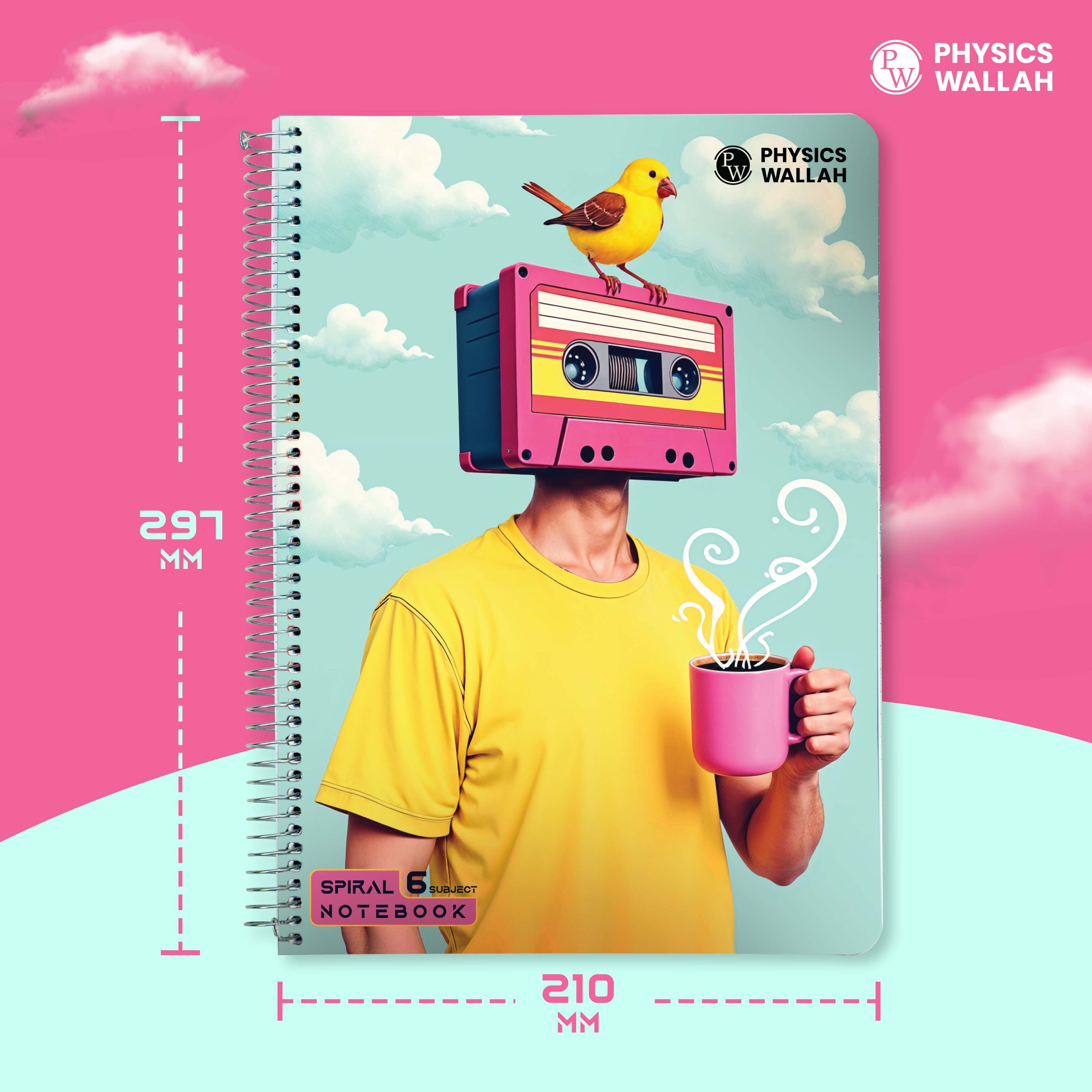 6 subject 300 pages rulled  Exam Practice notebook set plastic cover.