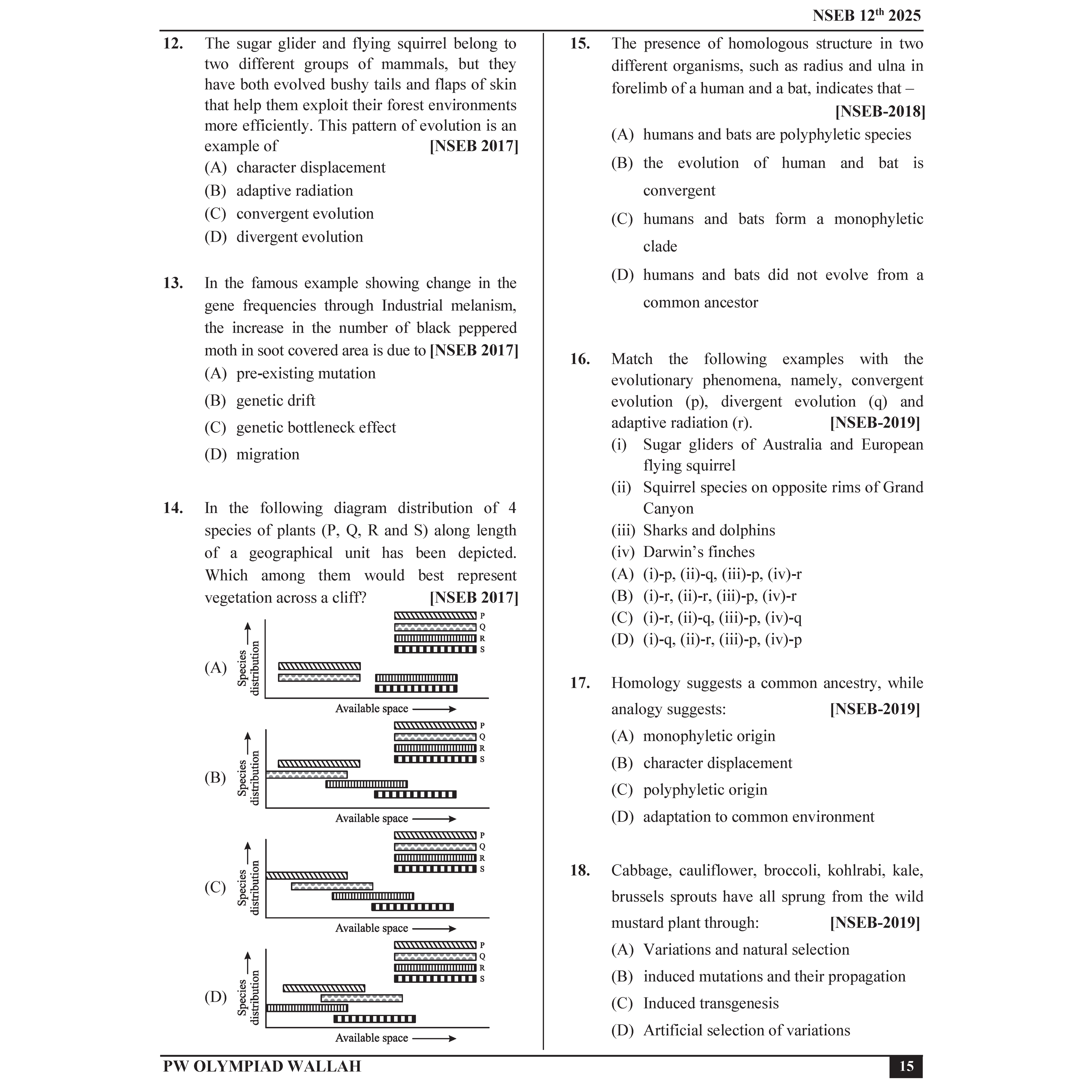 Olympiad Wallah NSEB Class 12 Advanced Biology (Part 2) For Biology Olympiad 2025 | Practice Questions, PYQ, Detailed Solutions | Ideal For INBO & IBO