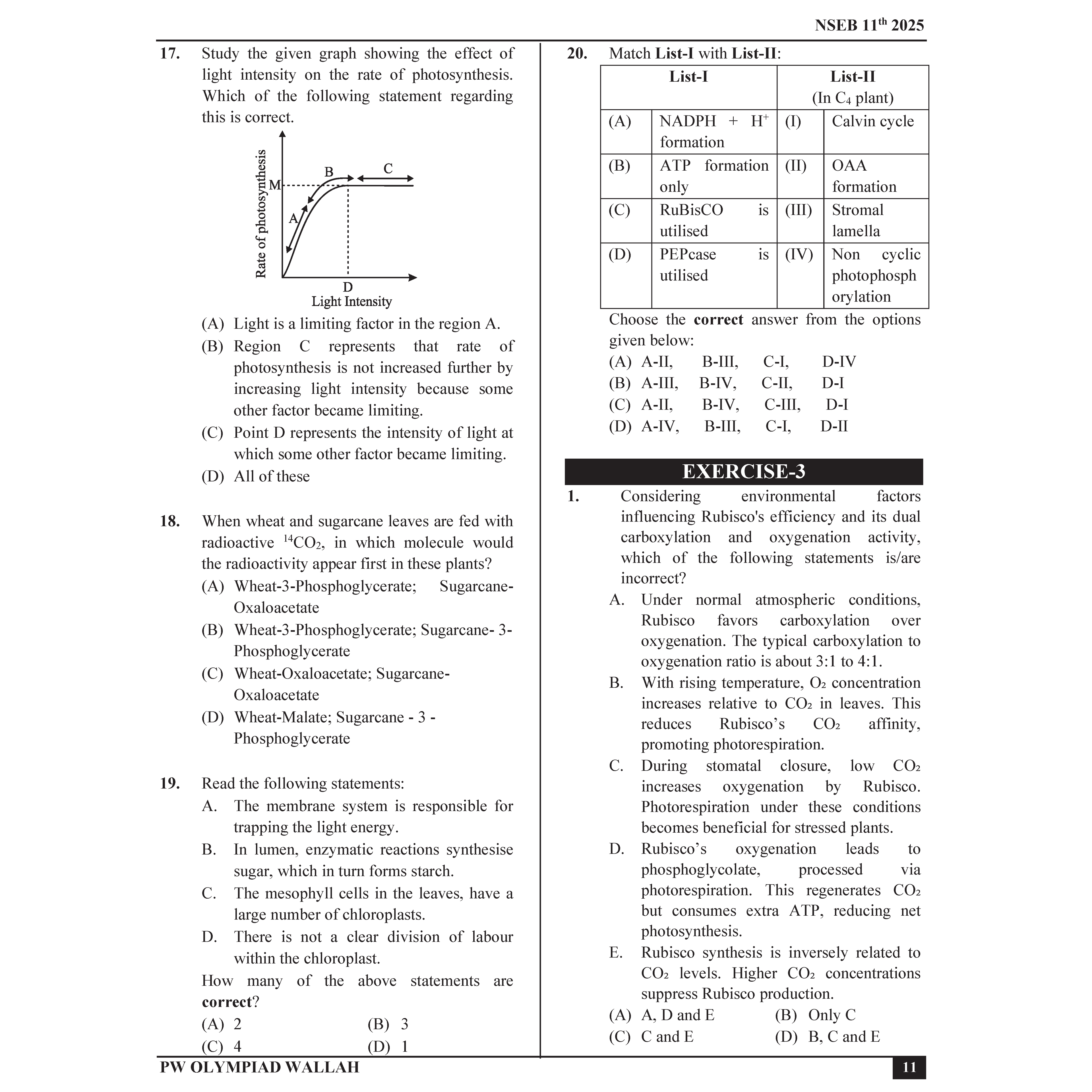 Olympiad Wallah NSEB Class 11 Advanced Biology (Part 2) For Biology Olympiad 2025 | Practice Questions, PYQ, Detailed Solutions | Ideal For INBO & IBO