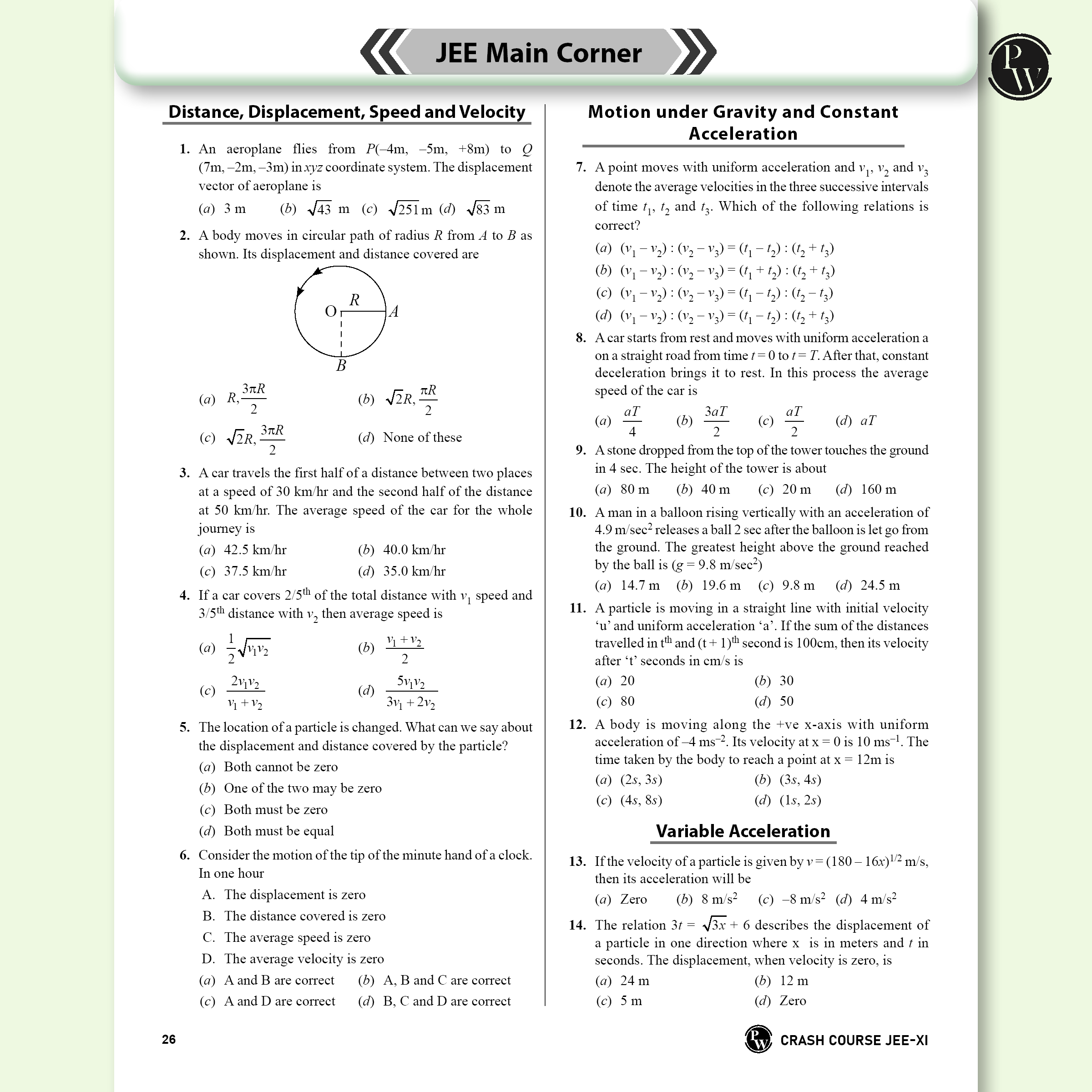 Sprint JEE Crash Course Class 11 & 12 Combo Set of 6 Books l Physics, Chemistry, Mathematics For 2025-2026 Exams l Crisp Theory and JEE Main & Advanced Levelwise Exercises