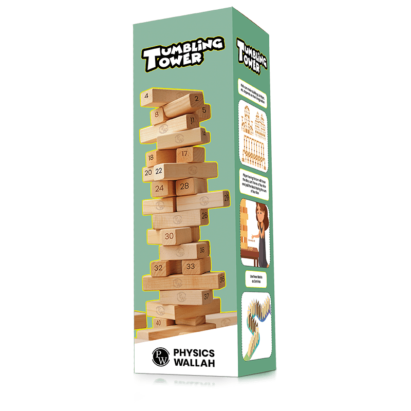 Curious Jr. Tumbling Tower| Strategic Woodden Block Stacking Game for Kids 6+ Years with 48 numbered pcs for Hand-Eye Coordination, Focus and Patience Development