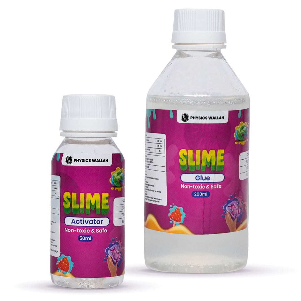 200ml DIY PVA Slime Glue & 50ml Activator, Glue for Smooth & Stretchy Slime, Mess-Free Learning for Boys & Girls, Safe & Non-Toxic Materials, Clear White -Waterproof & Washable Adhesive