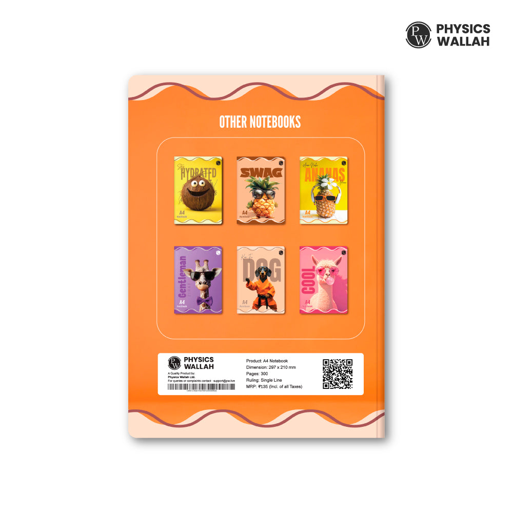 300 Pages A4 Notebook | Single Line Ruled set of 4 | Ruled Notebook for School, College & Office Use | Smooth Paper | Durable Cover