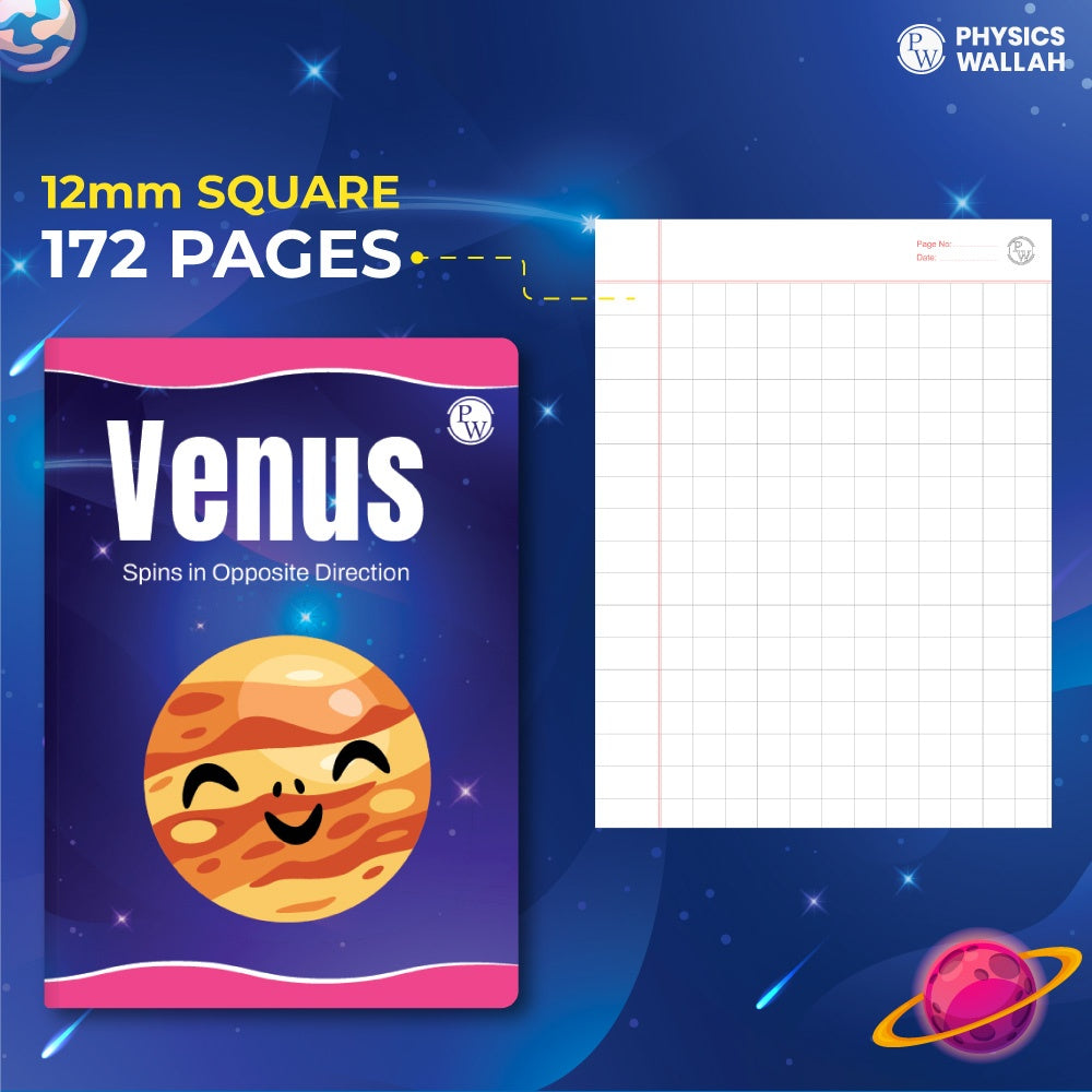 172 Pages Children Notebook | Math 0.5 Inch (12 mm ) -Venus