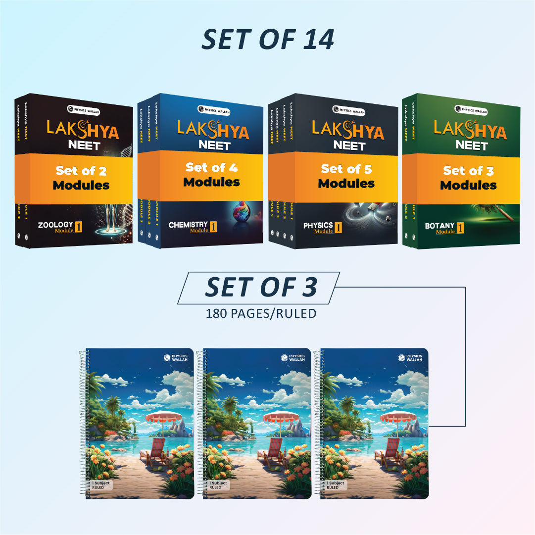 Lakshya NEET Class 12th English 2025 Edition + 180 page Notebook set of 3