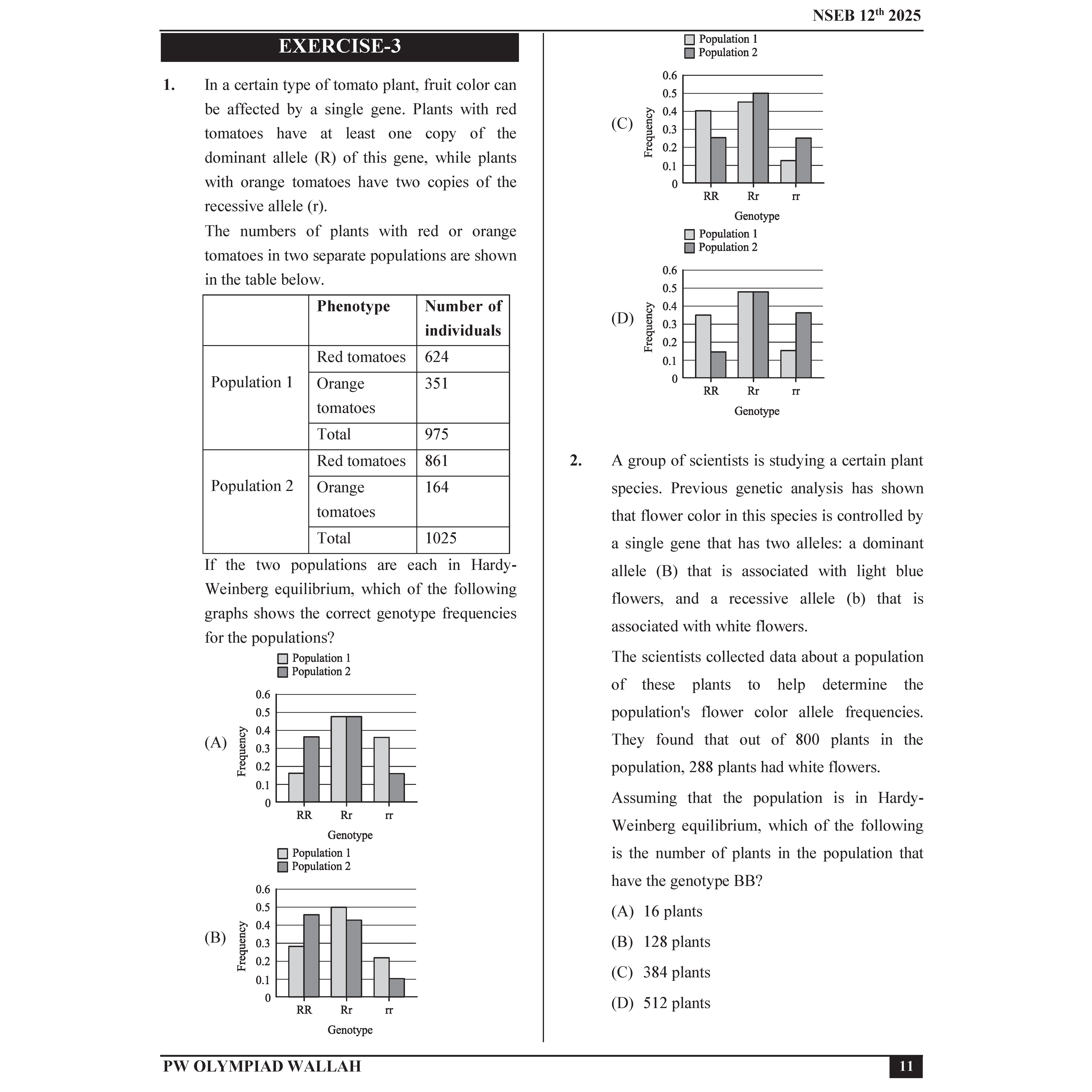 Olympiad Wallah NSEB Class 12 Advanced Biology (Part 2) For Biology Olympiad 2025 | Practice Questions, PYQ, Detailed Solutions | Ideal For INBO & IBO
