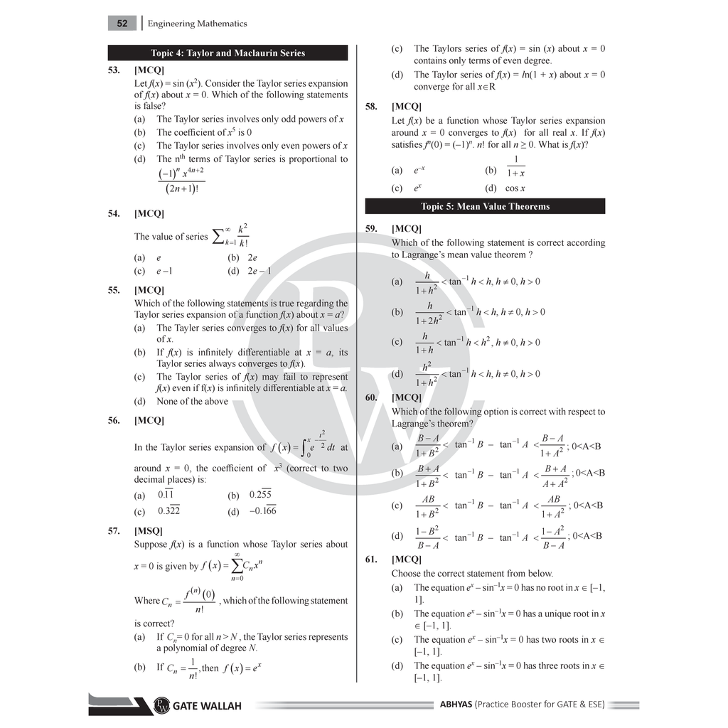 GATE & ESE Abhyas Practice Booster For Engineering Mathematics & General Aptitude | 1200+ Practice Questions