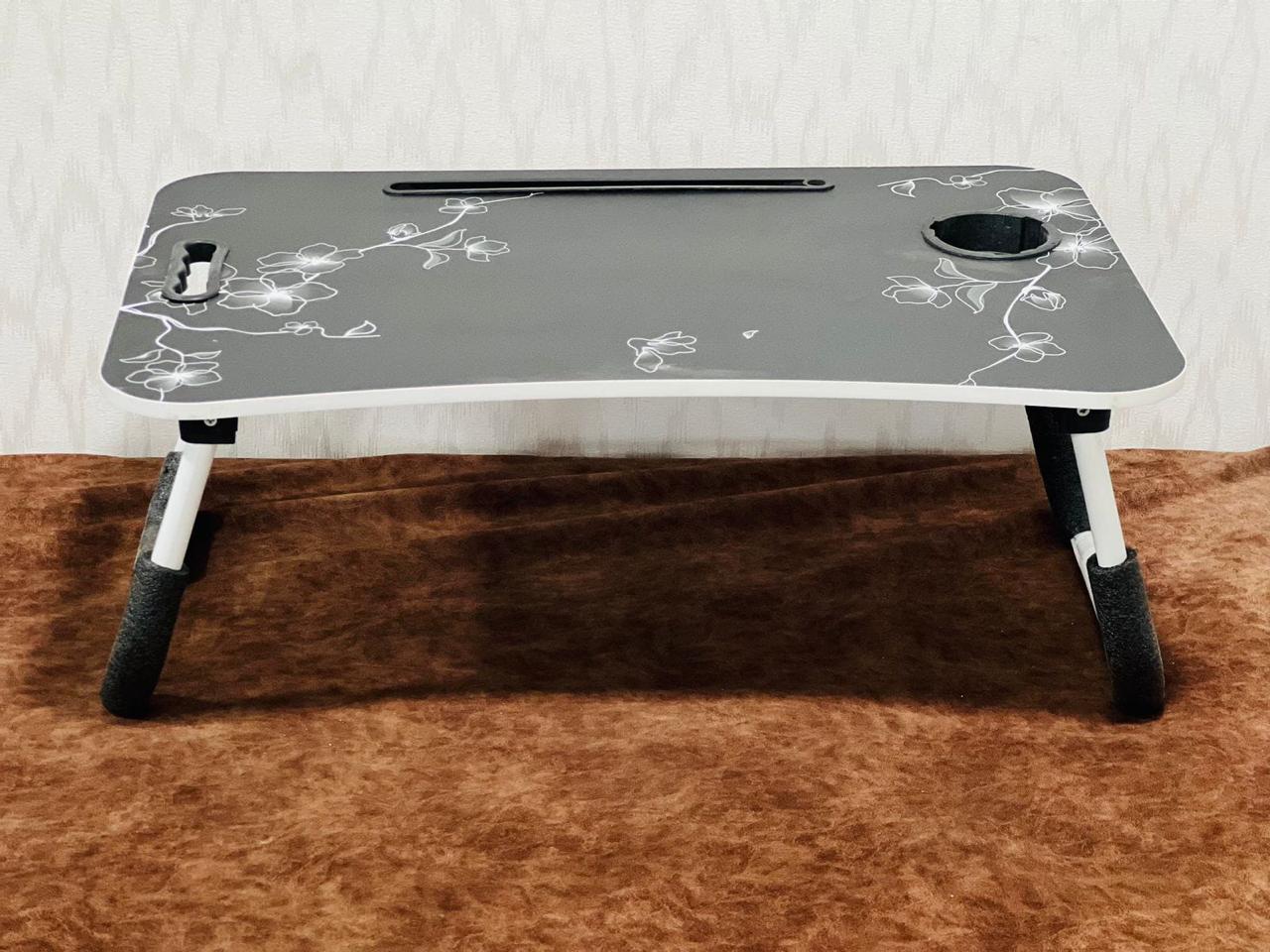 Study Table Bed Table Premium Laptop Table/and Portable Plastic/Writing Desk for Office/Home/School (Grey design)