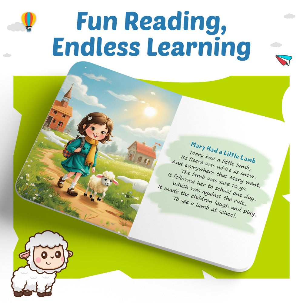 Kids' Padded Board Books Nursery Rhymes & 4-in-1 Combo Set of 2 Books l Colorful Illustrated Nursery Rhymes l Colors, Shapes, Alphabet, Numbers Picture Books