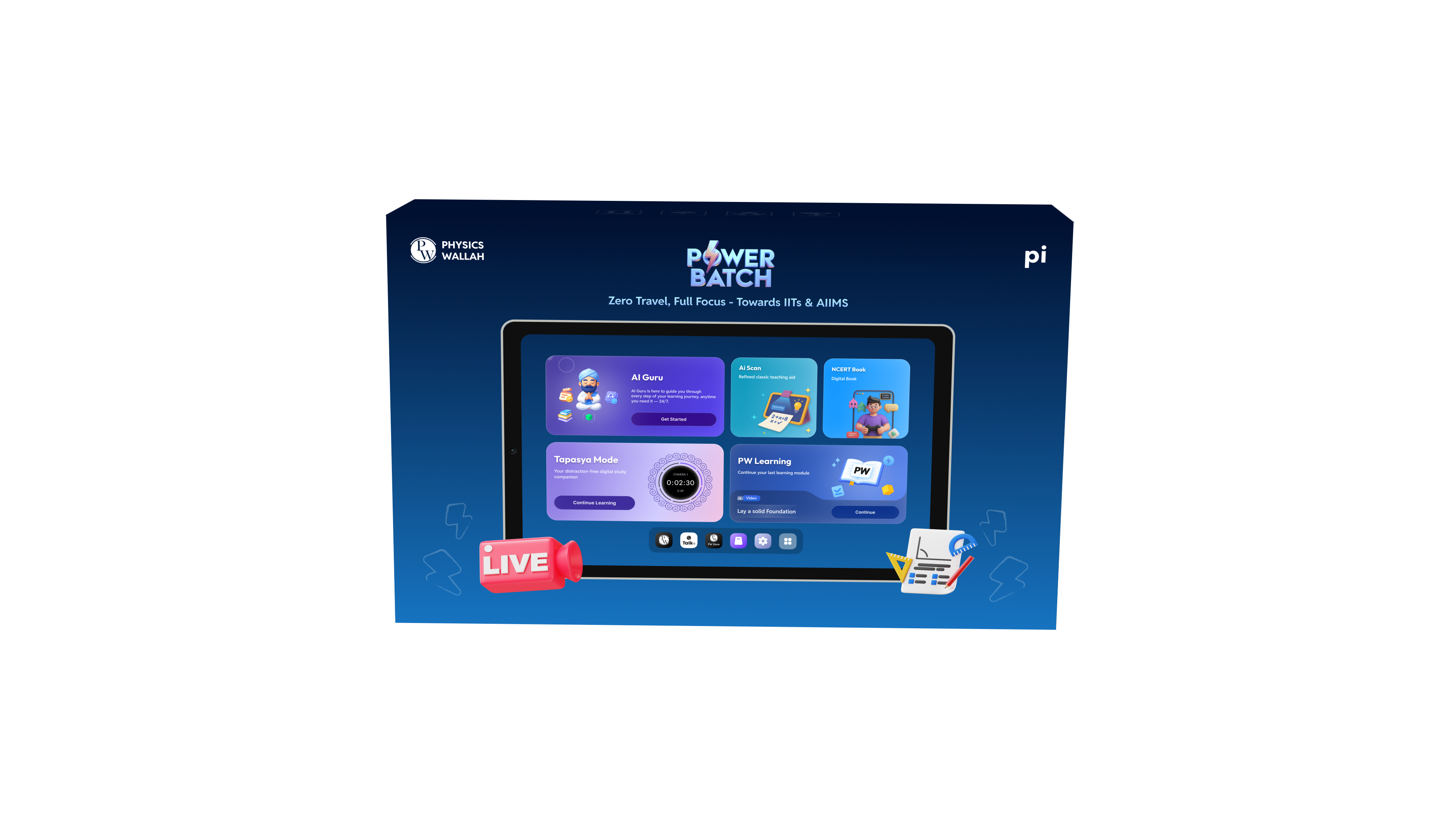 Power Batch Online Course & Pi Tab Complete Learning Kit – Grades 12 NEET with Welcome Pack & Goodies