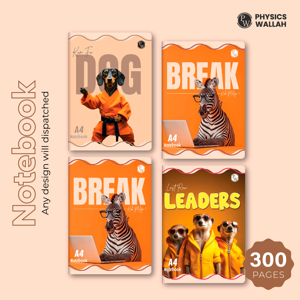 300 Pages A4 Notebook | Single Line Ruled set of 4 | Ruled Notebook for School, College & Office Use | Smooth Paper | Durable Cover