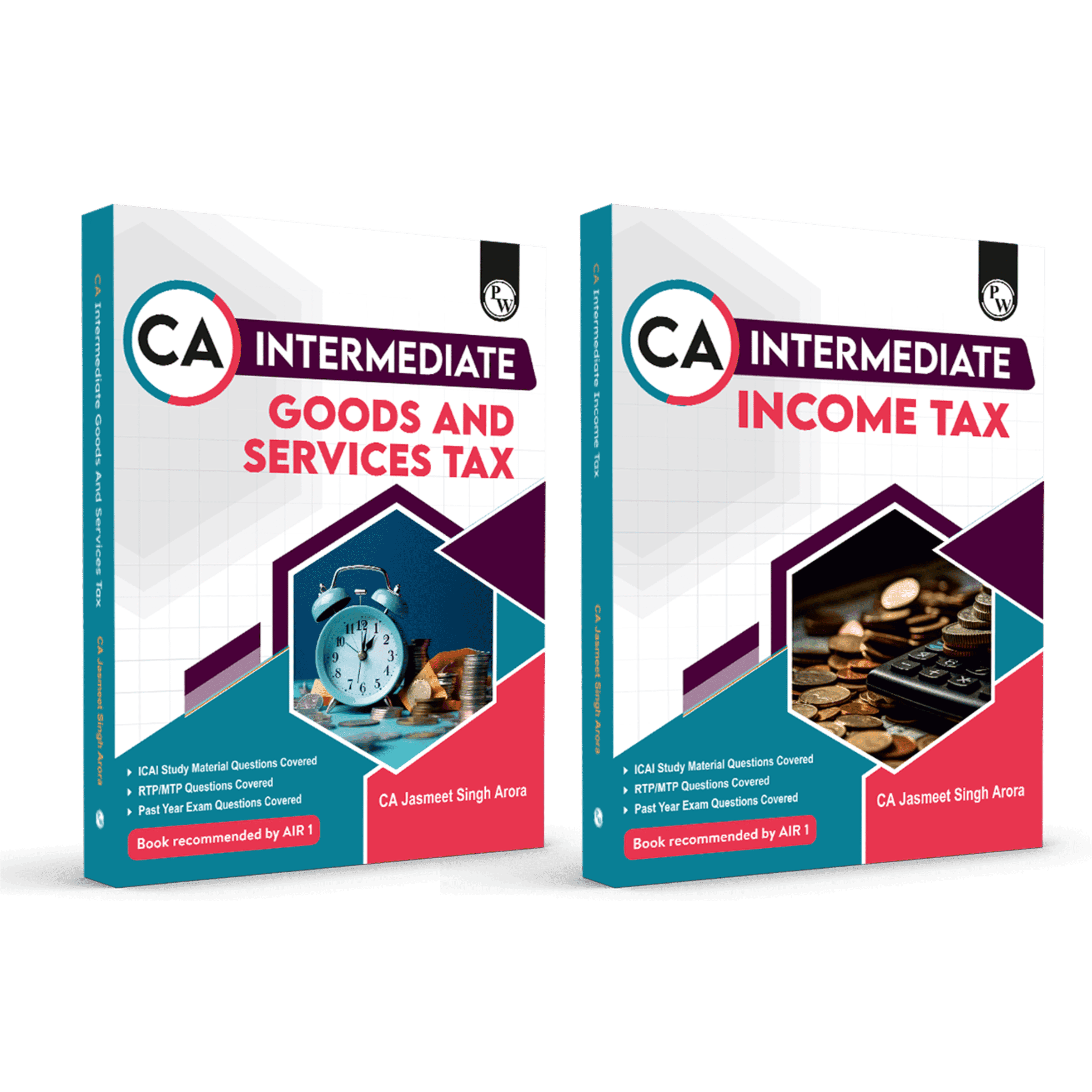 CA Intermediate Group 1 Income Tax and Goods & Services Tax - CA Jasmeet Singh Combo Set of 2 Books | Covering Theory, MCQs and PYQs | Latest Syllabus For May & Sep 2025 Exams