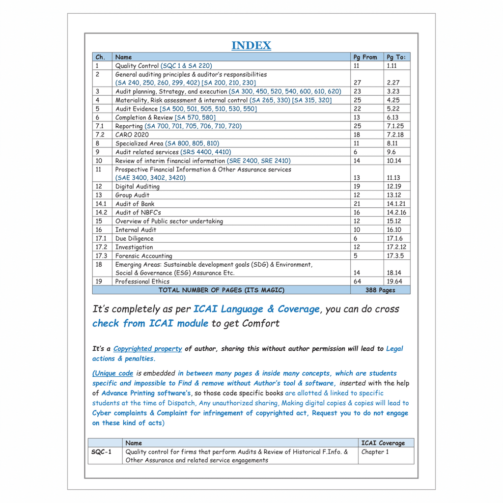 CA Final Advanced Auditing, Assurance and Professional Ethics Concept + Question Bank (Audit All in One) By CA Hemant Somani | Applicable For November 2025 & Onwards