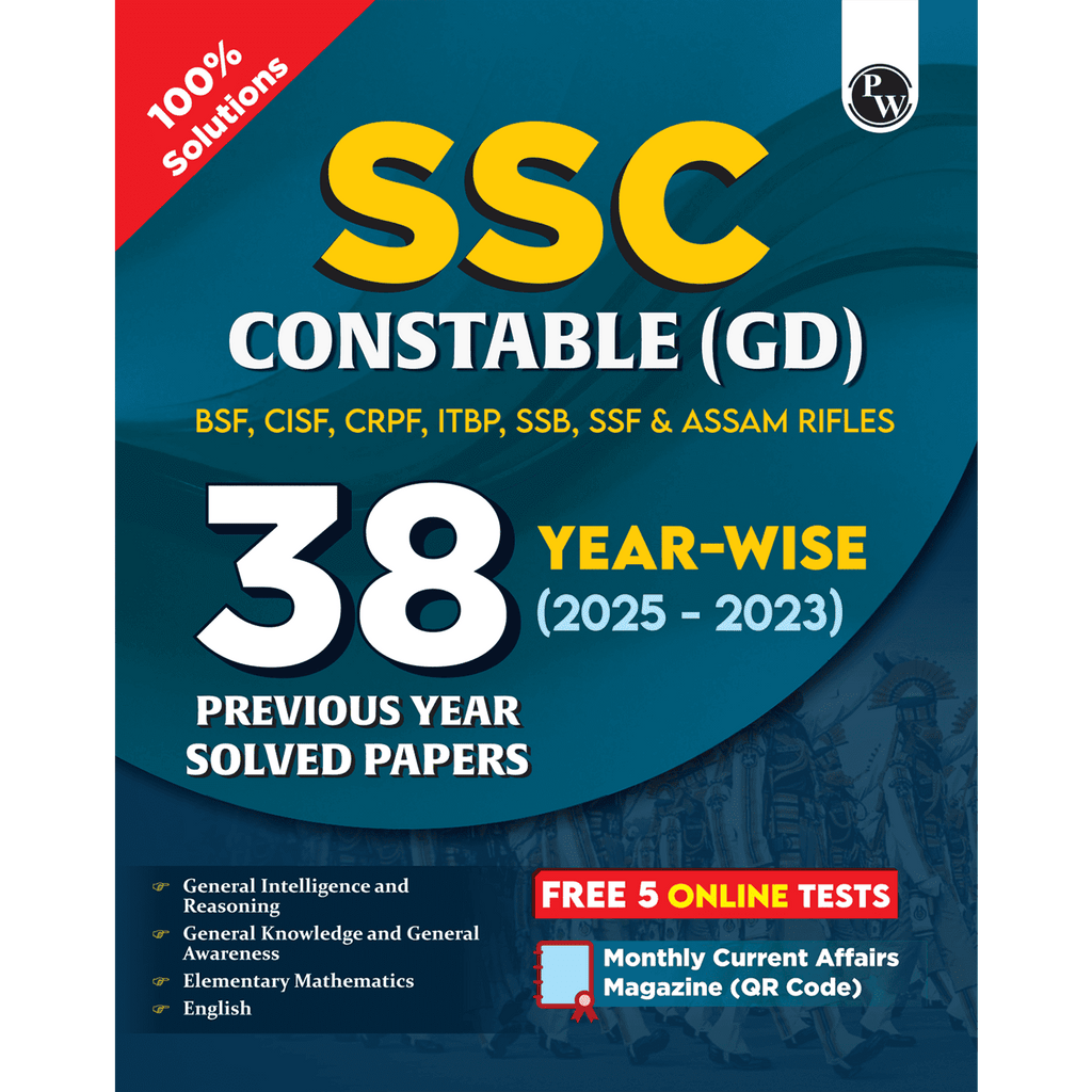 SSC Constable GD Exam 2025 | 38 Previous Year-wise Solved Papers (PYQs) (2023- 2025) with FREE 5 Online Practice Sets | BSF, CISF, CRPF, ITBP, SSB, SSF & Assam Rifles