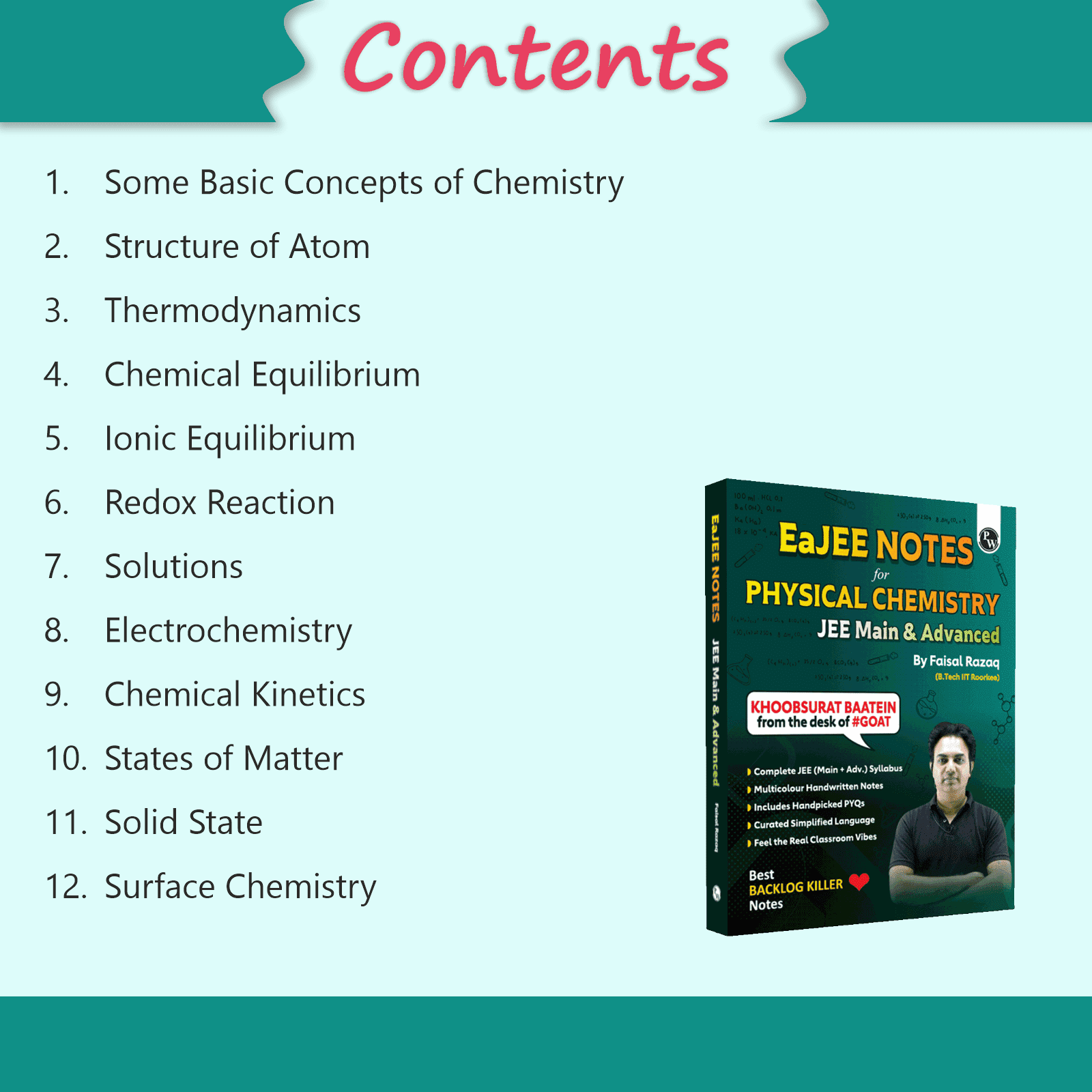 EaJEE Handwritten Notes For Physical Chemistry By Faisal Razaq | Chapterwise and Topicwise 1200+ Questions | Complete JEE Main & Advanced Syllabus | Handpicked PYQs
