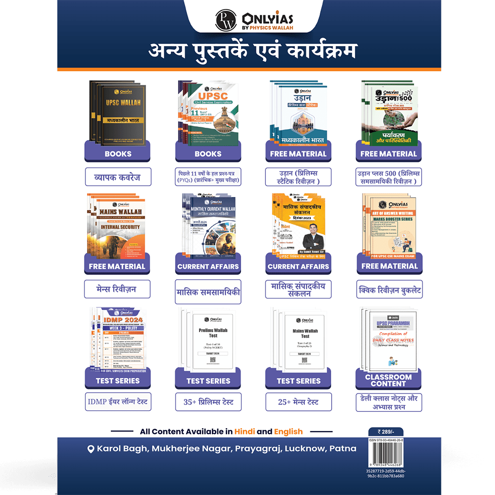 UDAAN (Prelims Wallah Static) Modern India Hindi Edition For 2025 Exams