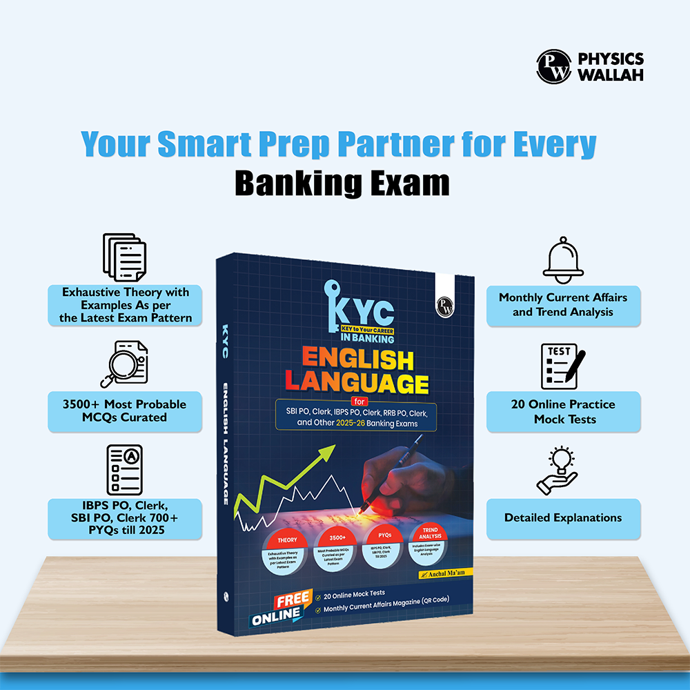 KYC English Language | Chapterwise Theory, Exercise, Past Year Questions (PYQ) By Anchal Sharma For SBI PO, Clerk, IBPS PO, Clerk, RBI & Other Banking Exams 2025- 26 | Free 20 Online Tests
