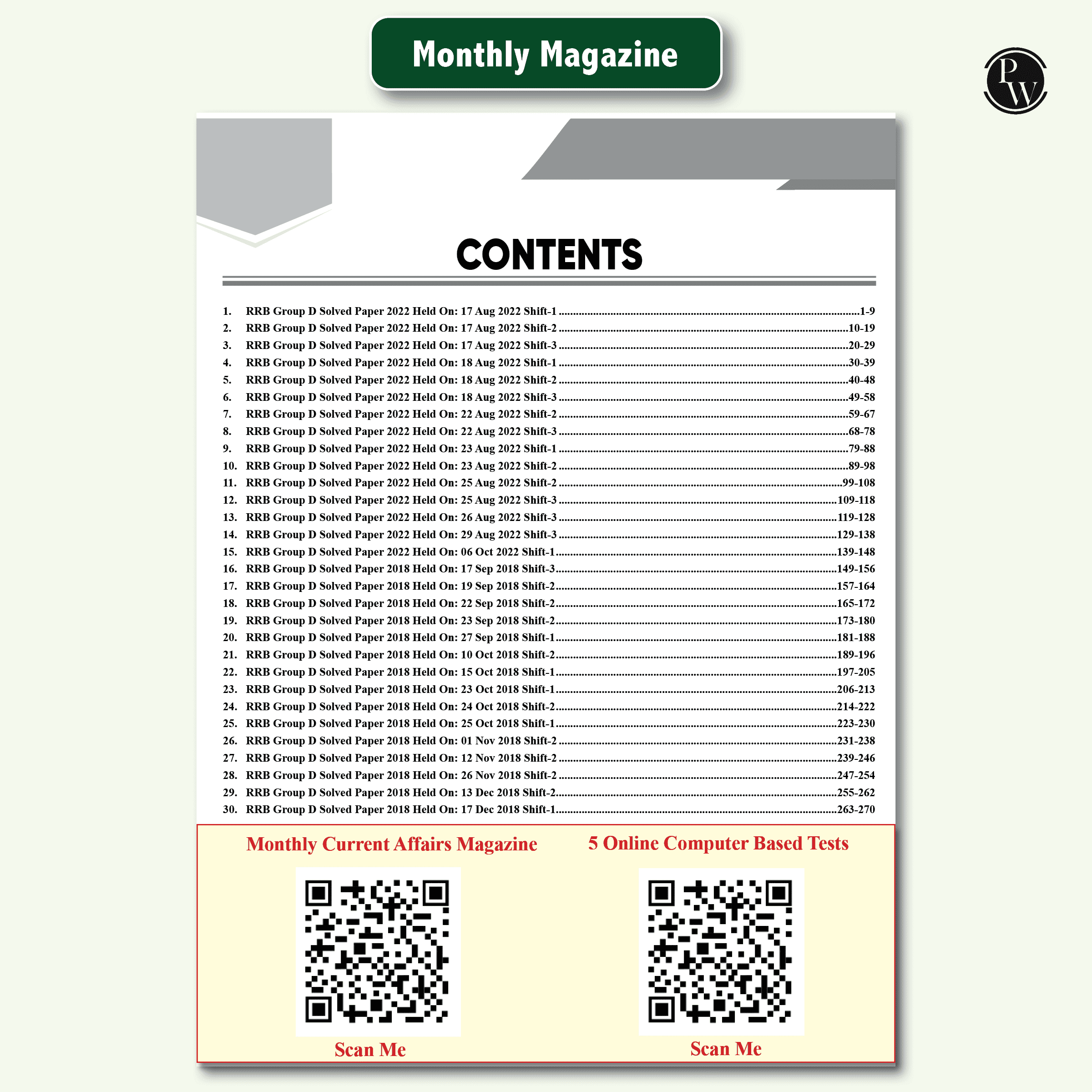 30 RRB Group D Level 1 Previous Years Solved Papers (2018 & 2022) with 5 Online Mock Tests For Exam 2024-2025 | Yearwise PYQs | Fully Solved | English Edition