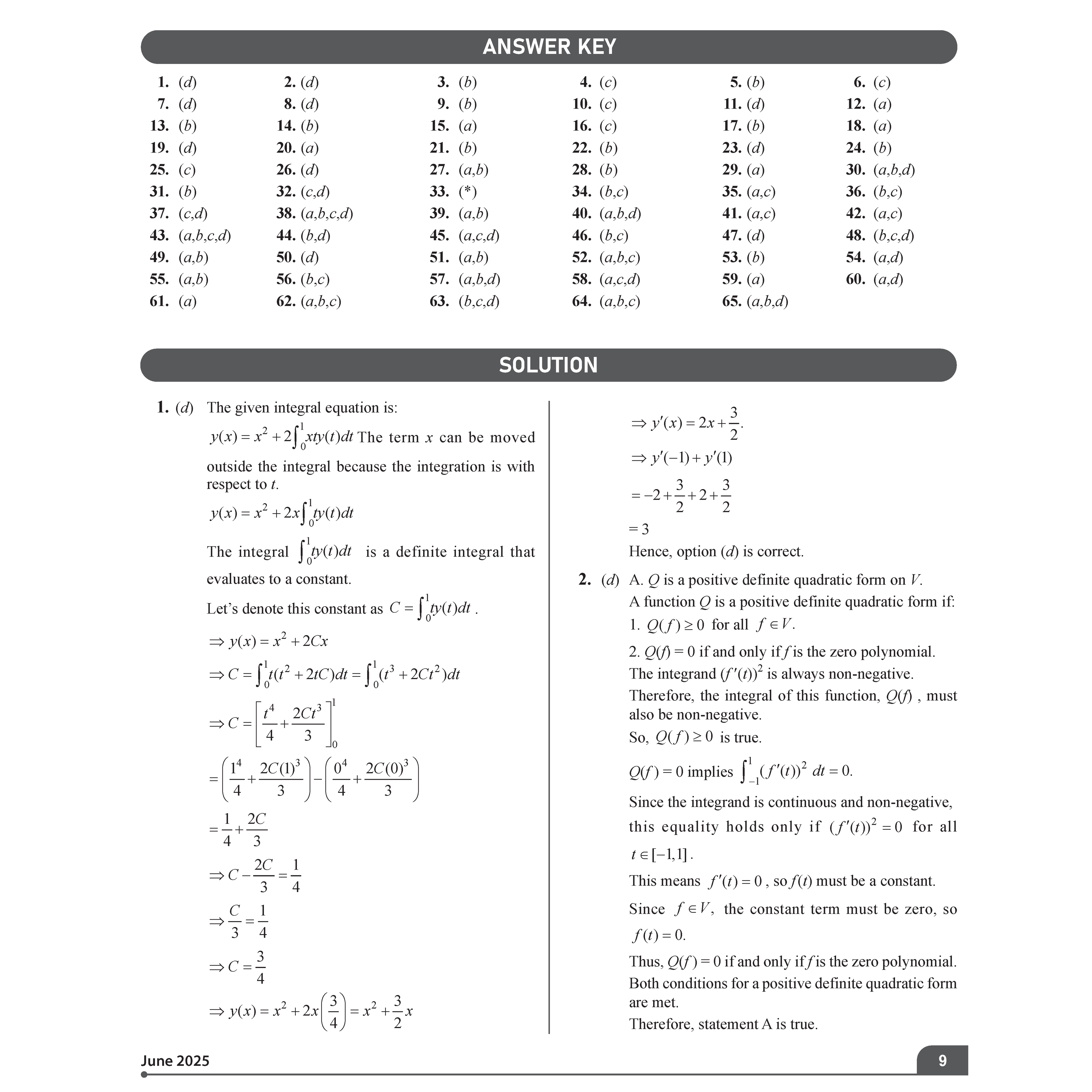 CSIR - NET Recap Mathematical Sciences Chapterwise & Yearwise Previous Years Solved Papers (2025-2015) PYQ Latest June 2025 Exam Questions Covered l GATE, TIFR, BARC, and IIT JAM Exams