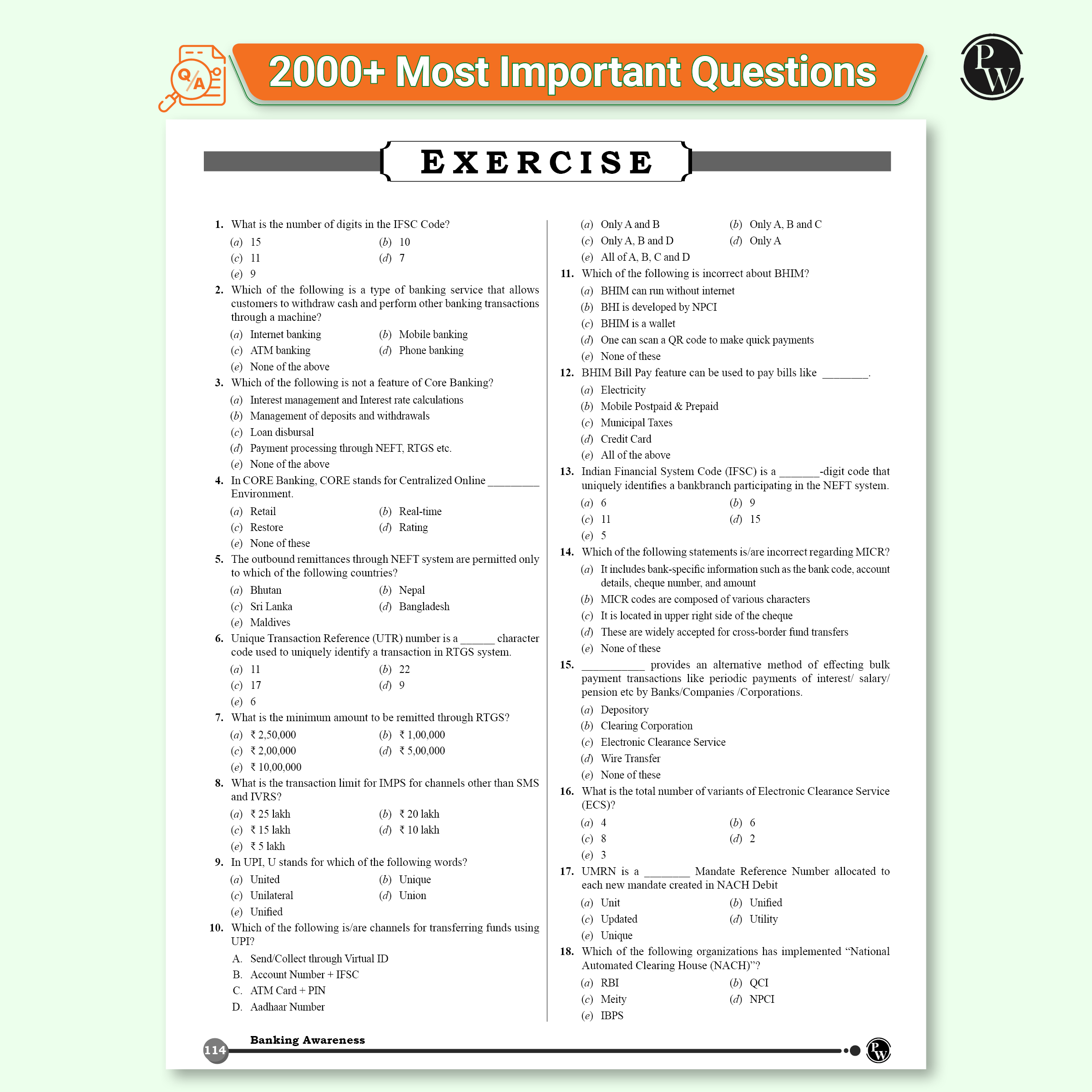 KYC Banking Awareness | Chapterwise Theory, Exercise, Past Year Questions (PYQ) For SBI PO, Clerk, IBPS PO, Clerk, RRB, PO, Clerk, RBI & Other Banking Exams 2025- 26 | Free 20 Online Tests