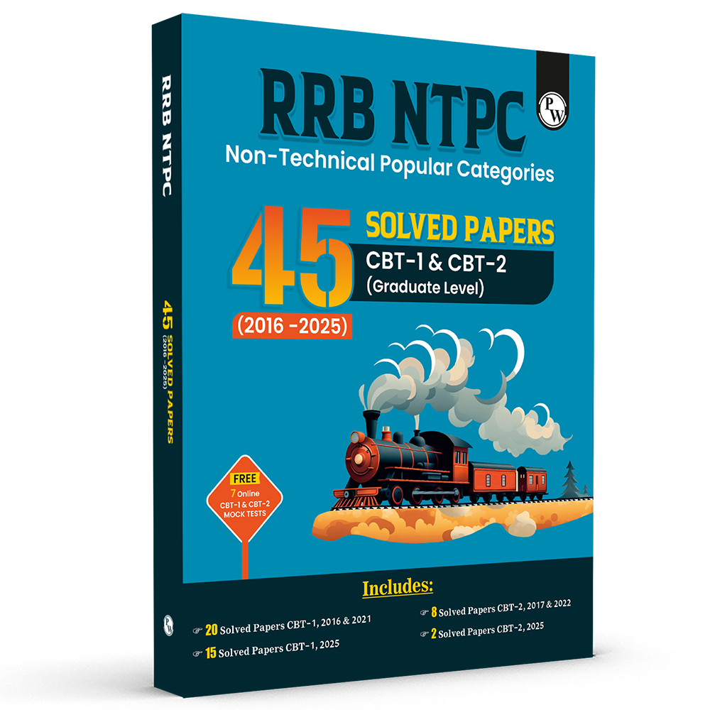RRB NTPC 45 Previous Year Solved Papers CBT - I & CBT - 2 (2016 - 2025) PYQ Graduate Level For 2026 Exam l Free 7 Online Mock Tests English Medium
