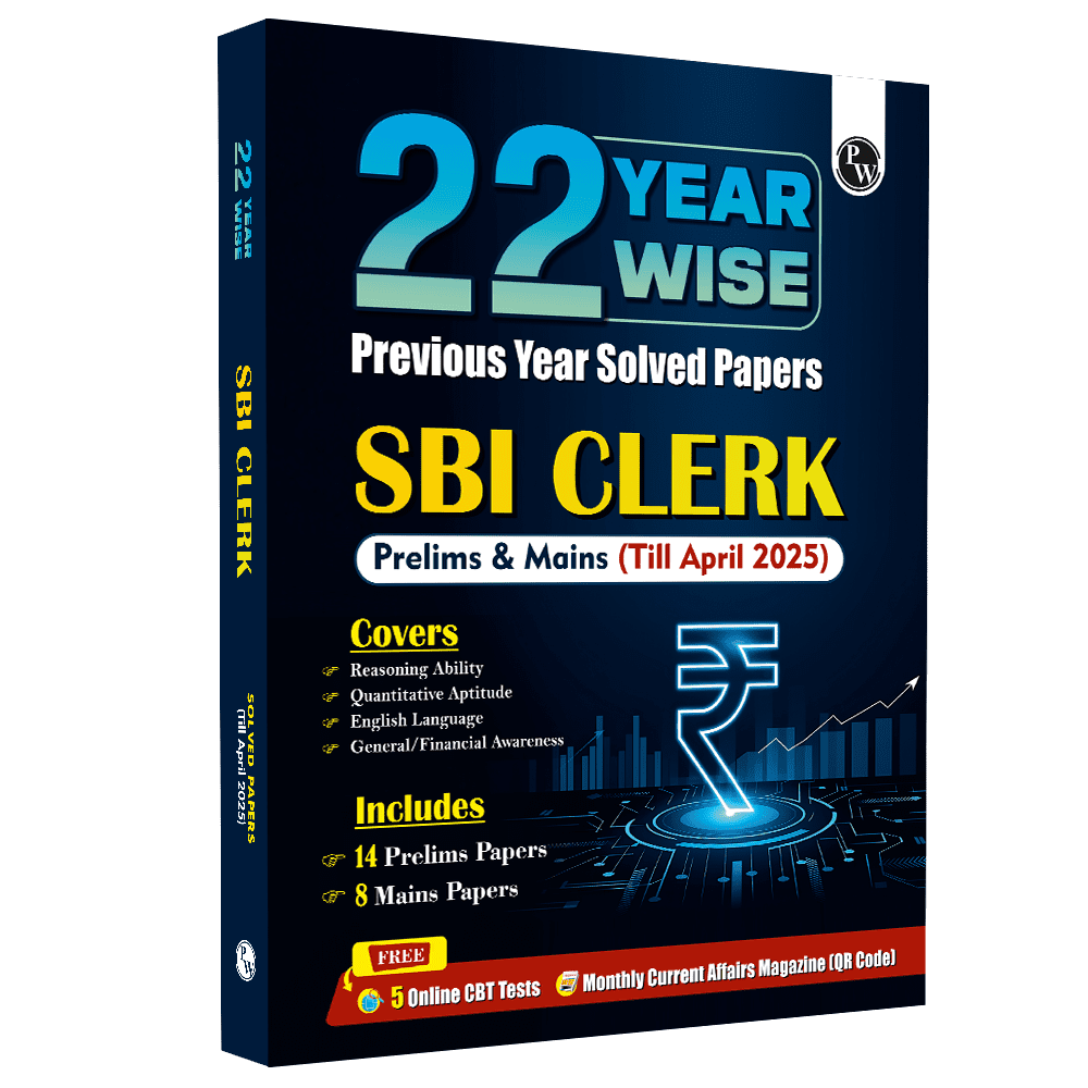 22 SBI Clerk Prelims & Mains Previous Year Solved Papers (Till April 2025) with 5 Online Mock Tests For 2025-26 Exam | PYQs | Fully Solved | English Edition