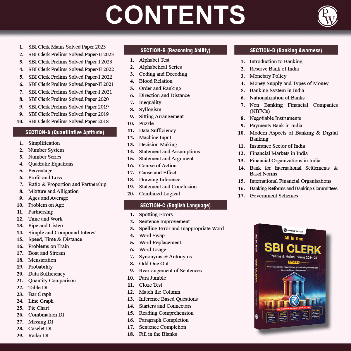 All in One SBI Clerk Prelims and Mains 2024-25 Exams | 10 Previous Year Solved Papers (PYQs) 2018 - 2023 with 5 Online Practice Sets | English Edition