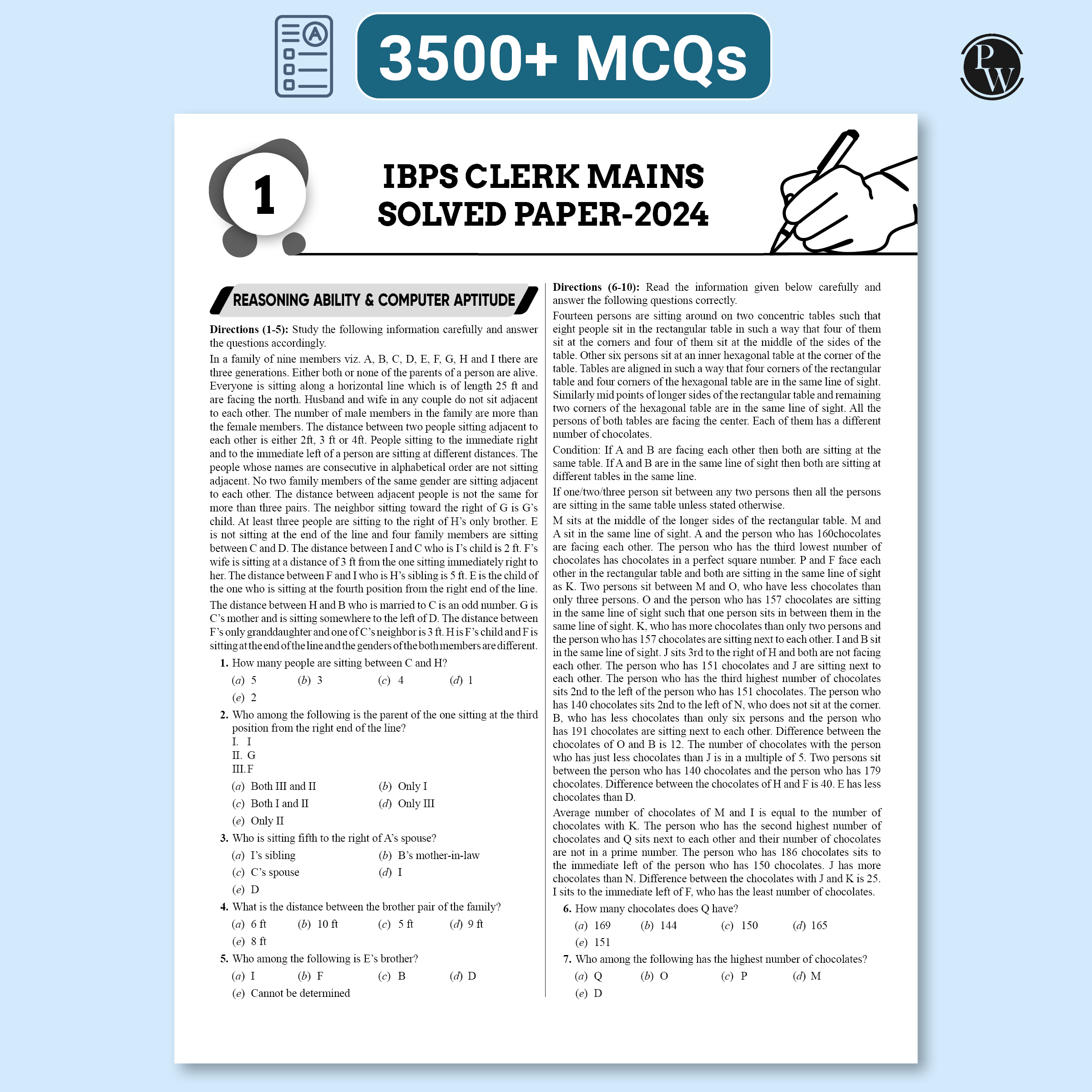 IBPS Clerk 25 Year-wise Prelims & Mains Previous Year Solved Papers Till Oct 2024 with 5 Online CBT Tests for Exam 2025-26 (PYQs) English Edition