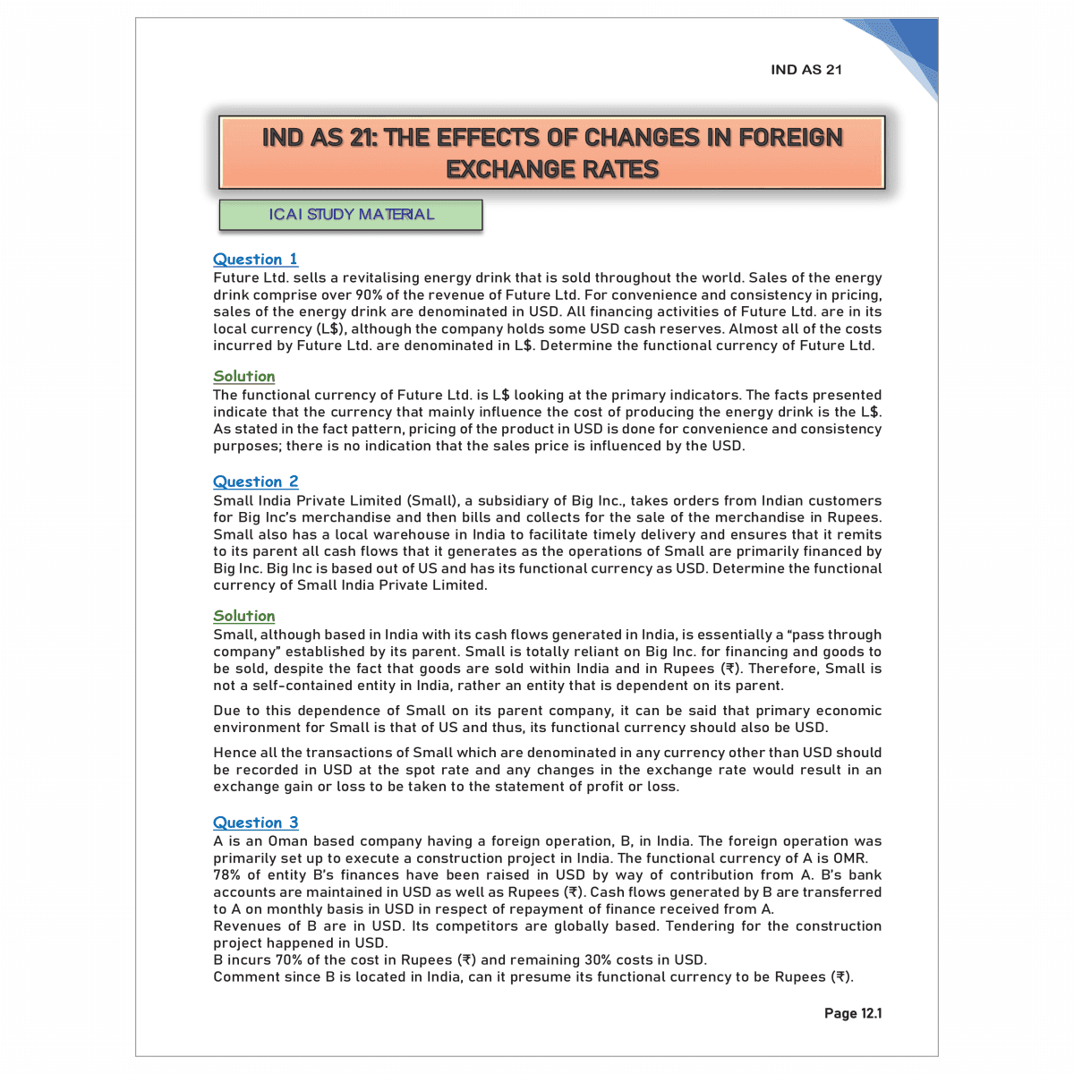 CA Final-Financial Reporting -Question Bank (Volume-1) by  CA Nitin Goel new edition