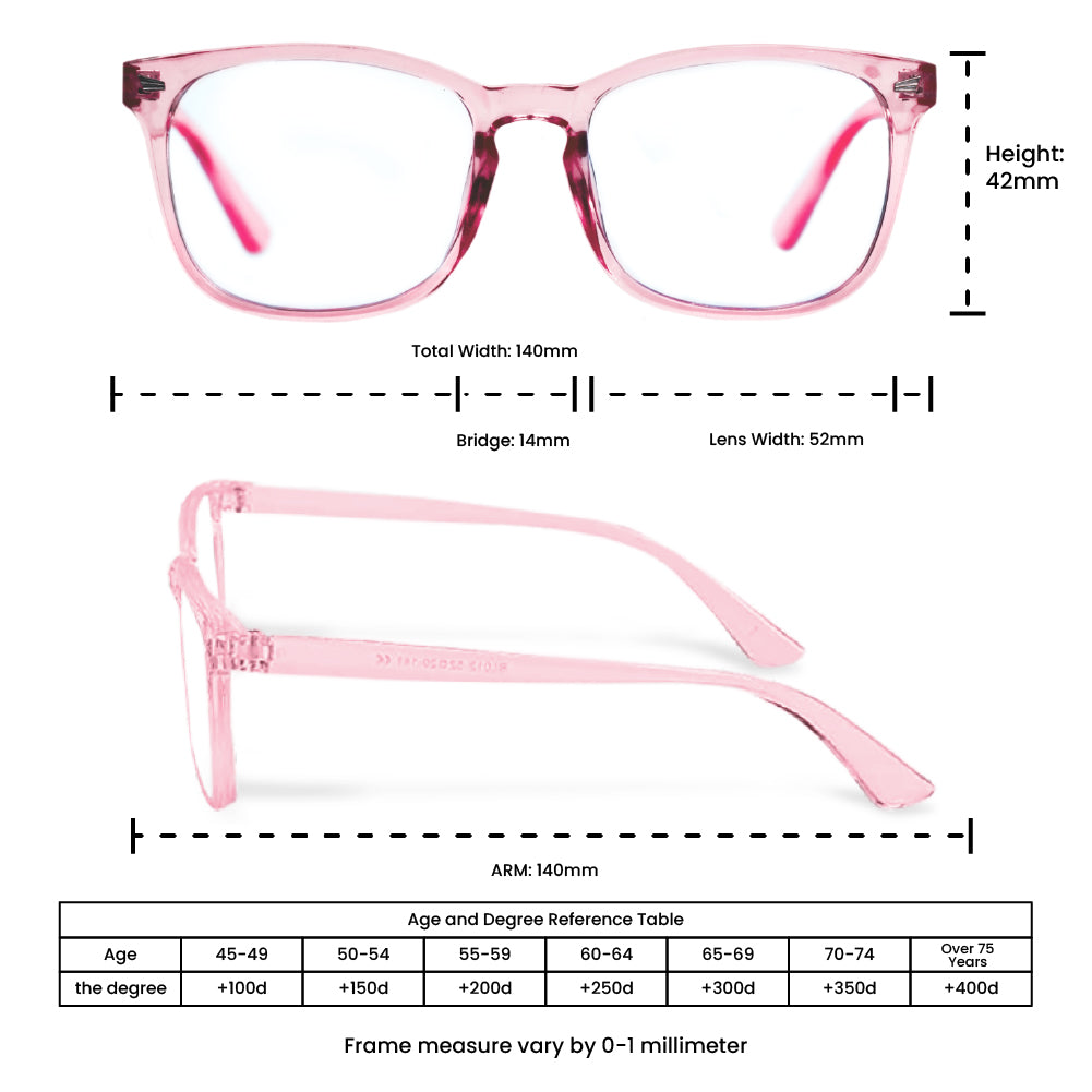 NAZARIYA Blue Ray Protection Glasses | Stylish Zero Power Glasses for Men & Women | UV Filter Glasses | Computer Glasses for Eye Protection | Lightweight | Pink