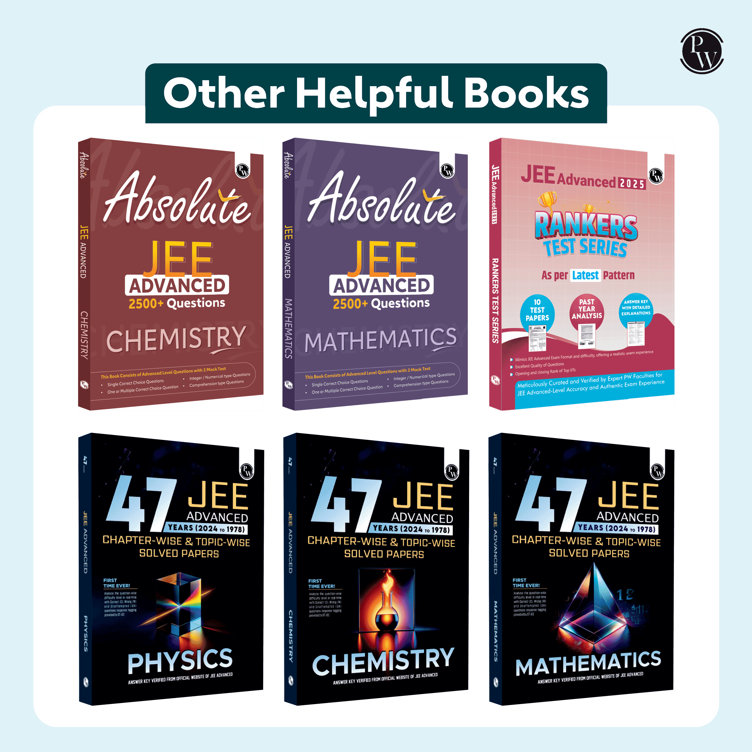 Absolute JEE Advanced Physics, Chemistry, Mathematics Combo Set of 3 Books 2500+ Questions with Formula Sheet Latest Solved Paper and 3 Mock Tests