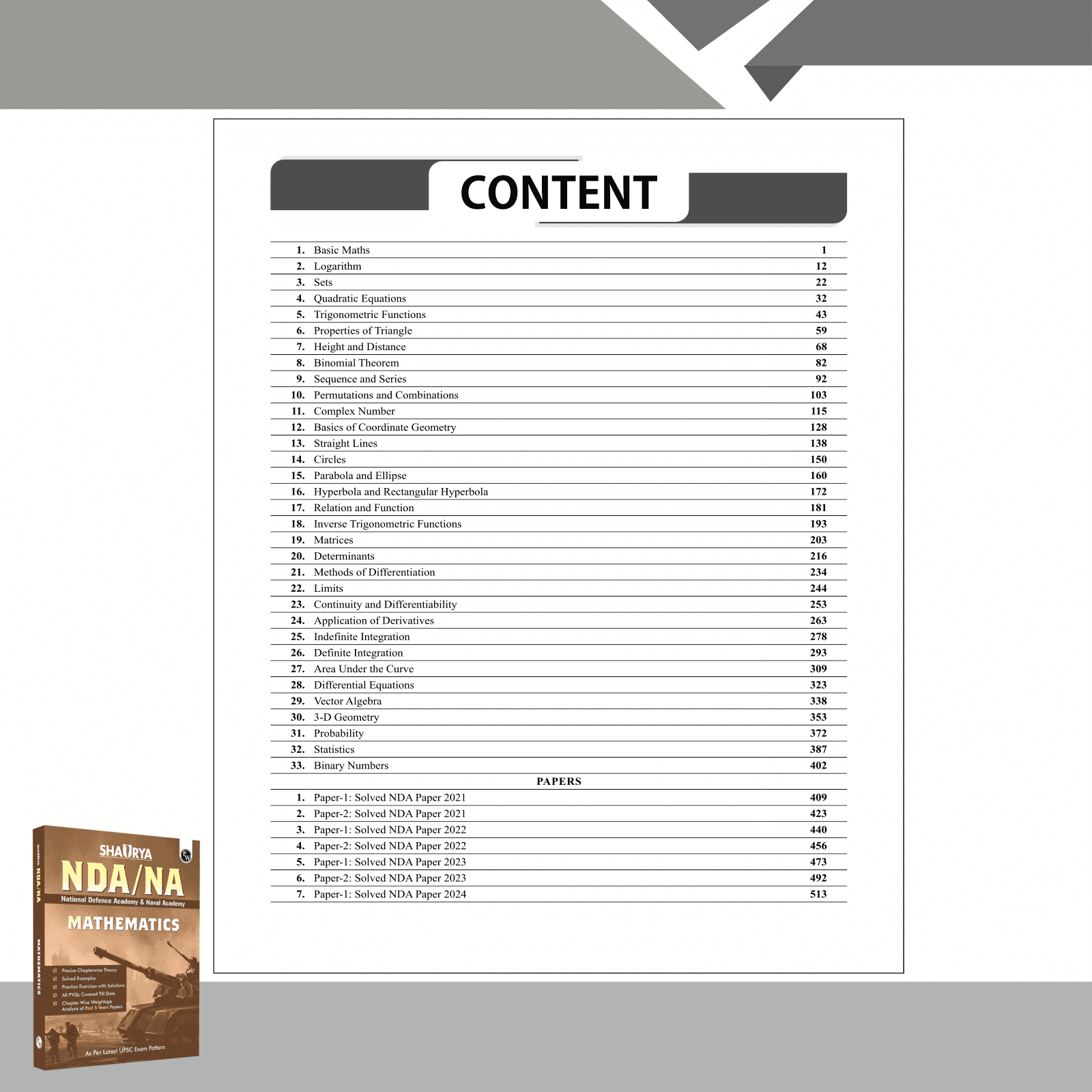 Shaurya NDA/NA Mathematics Book | National Defence Academy & Naval Academy Entrance Examination -NEW