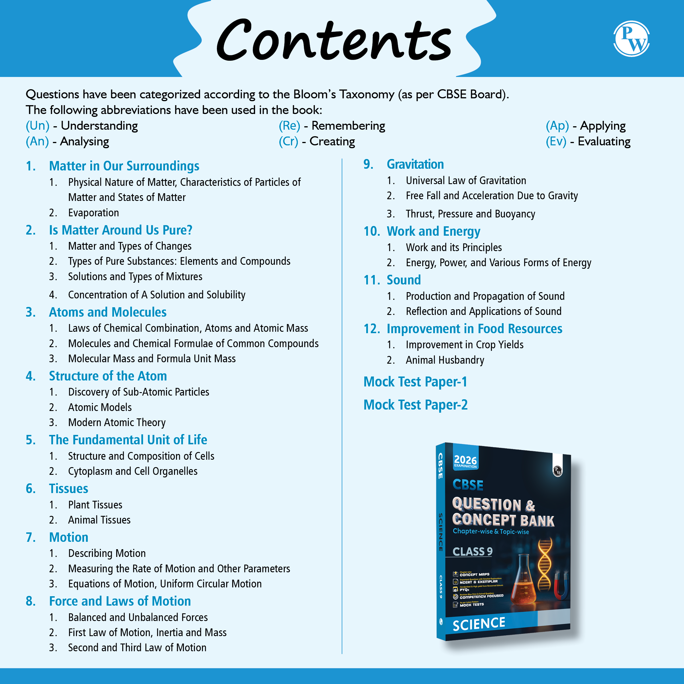 CBSE Question & Concept Bank (QCB) Class 9 Science Chapter-wise and Topic-wise Solved Questions For 2026 Exams with Competency Based Question