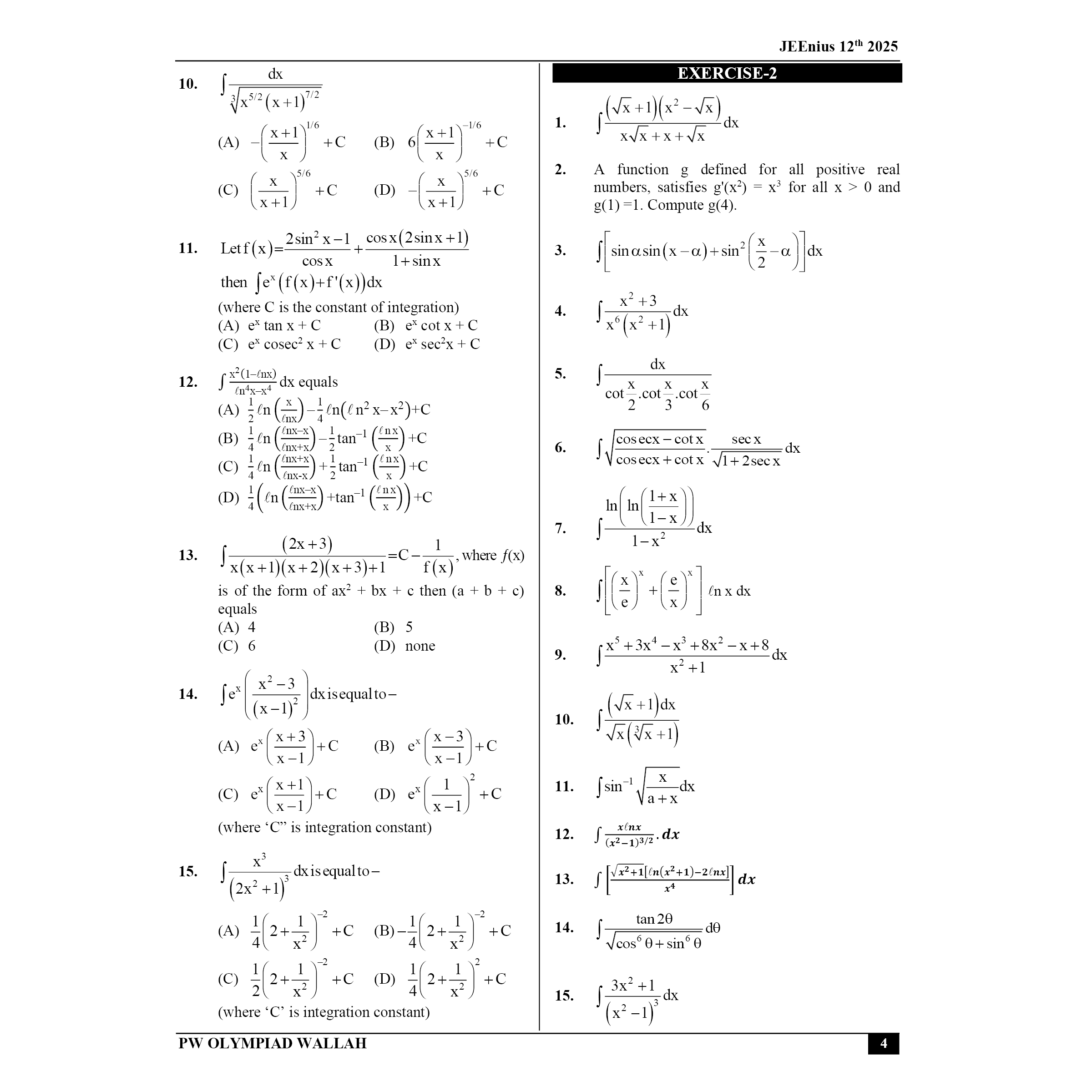 Olympiad Wallah JEEnius Edge 12 Mathematics (Part 2) For JEE, ISI-CMI & Olympiad Maths | Expert Crafted Content | Logical & Analytical Problem Sets