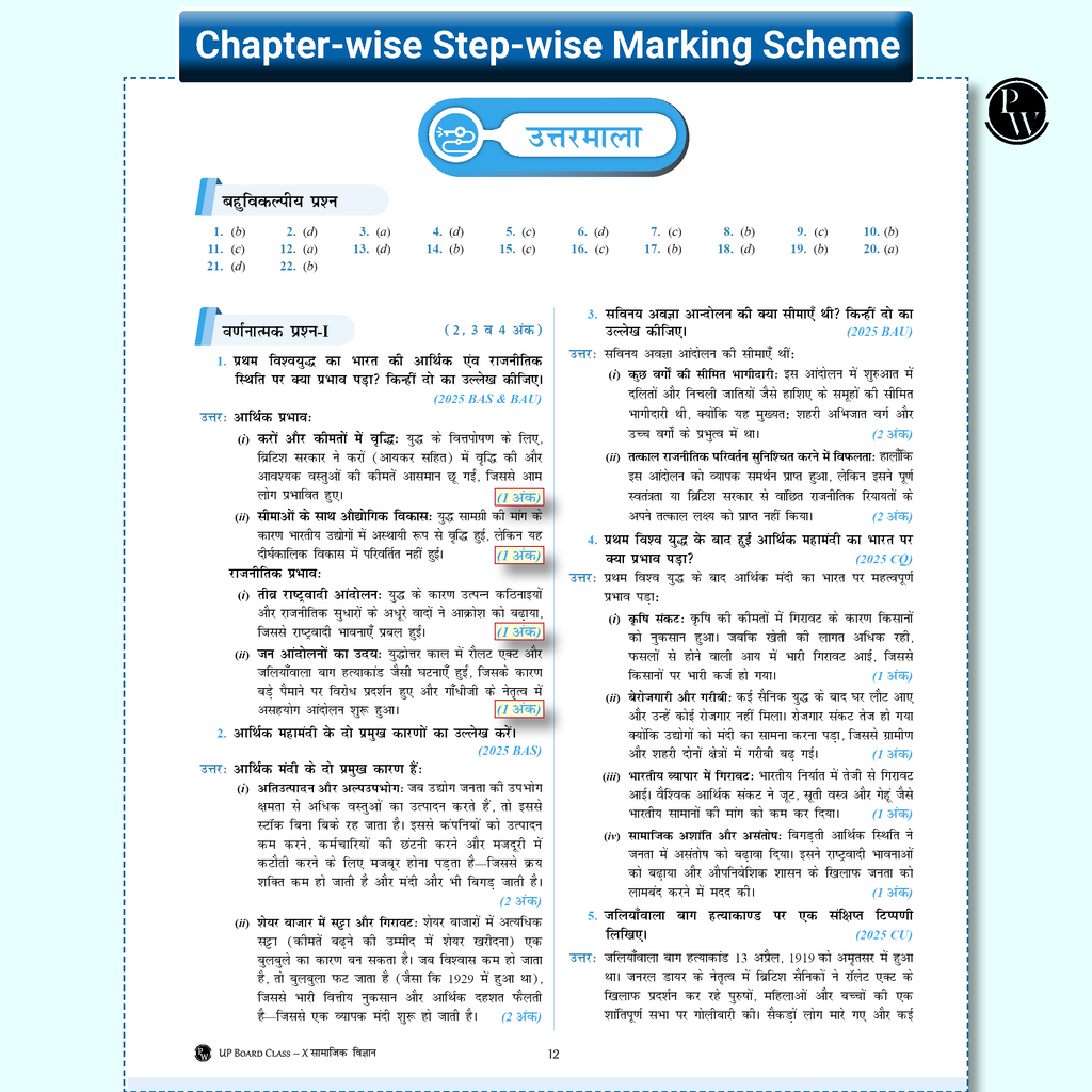UP Board Phod Class 10 Maths, Science, English, Hindi, Social Science Hindi Medium Combo Question Bank Chapterwise with 14 Mind Maps and PYQs For 2026 Board Exam | 100 Most Probable Questions