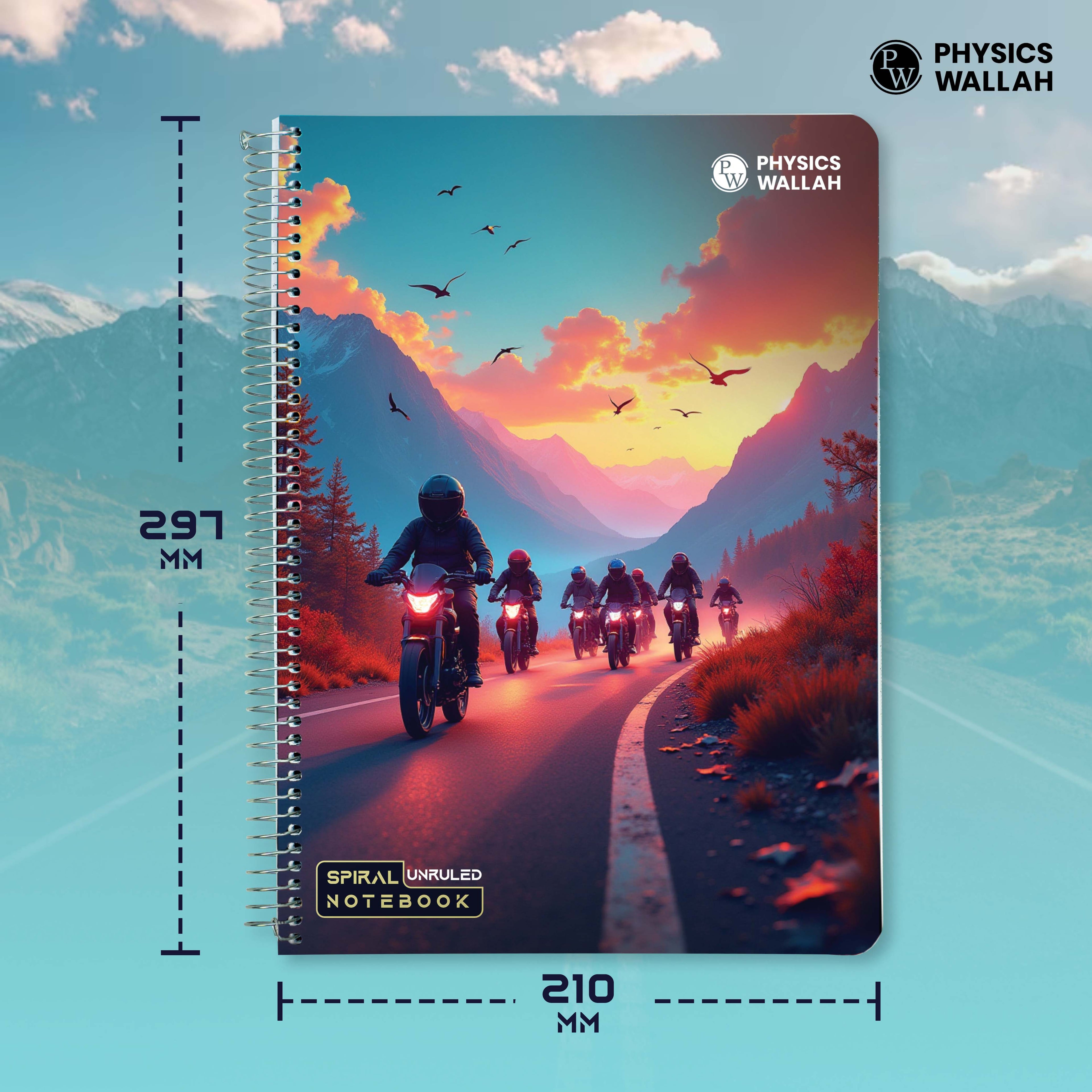 Single Subject Spiral Notebook Single | 250 Pages unruled | High-Quality Paper | Perfect for School, College & Exam Preparation