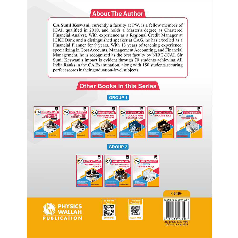 CA Intermediate Group 2 Financial Management and Strategic Management By CA Sunil Keswani | Covering Theory, Exercise and Previous Years Questions & Solutions | Latest Syllabus For January 2026 Exams