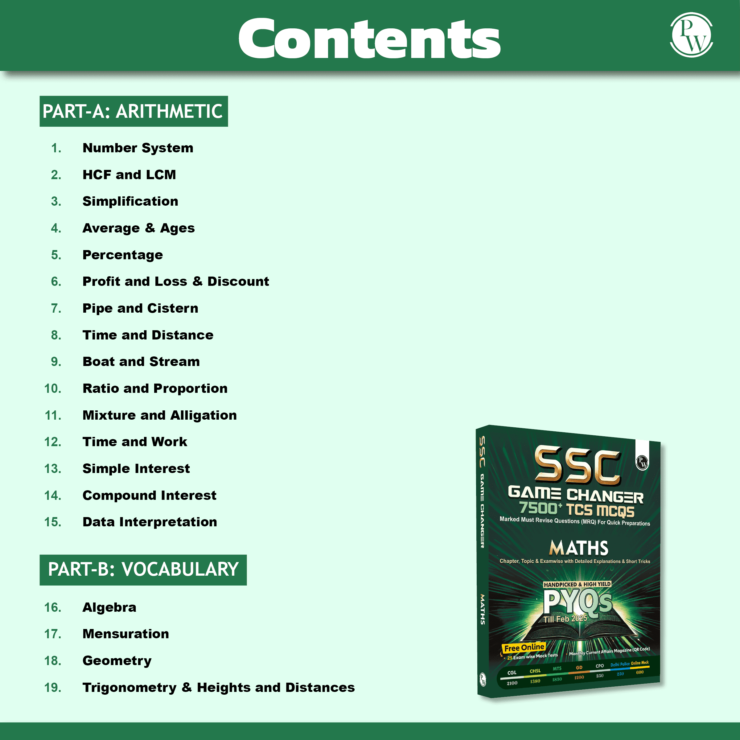 SSC Maths Game Changer 7500+ TCS MCQ For 2025 SSC Exams | Chapter, Topic & Exam-wise Previous Year Solved Questions (PYQs) | For CGL, CHSL, MTS, CPO, GD, Delhi Police, Steno
