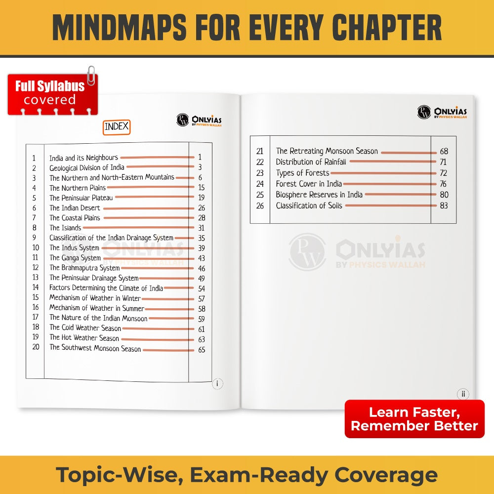 UPSC Mindmaps Indian Geography For UPSC/PSC Competitive Examinations | Navigating Concepts Through Visual Mindmaps
