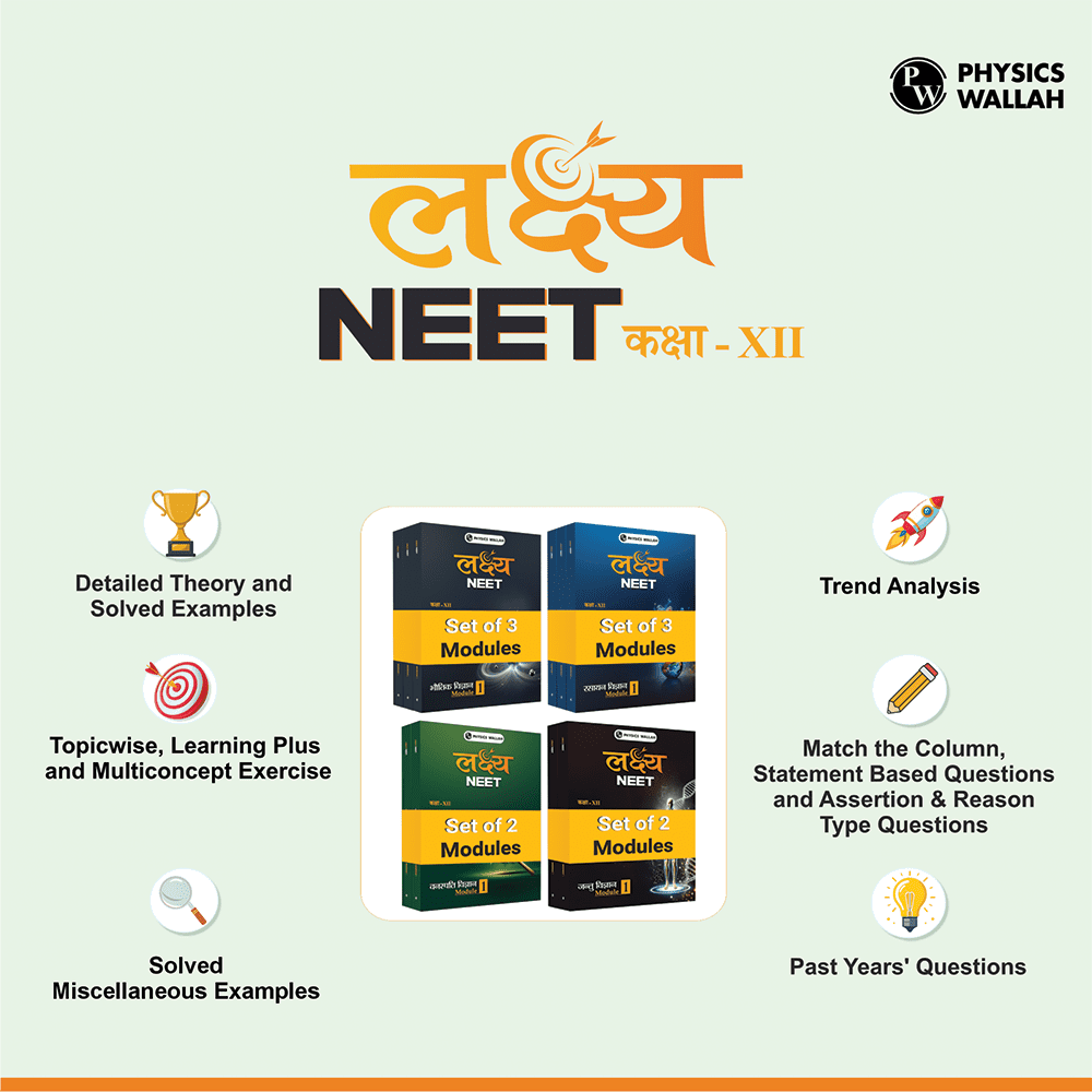 Lakshya For NEET Hindi Edition Class 12 Physics, Chemistry, Botany and Zoology Modules Combo Set of 10 Books (2025 Edition)